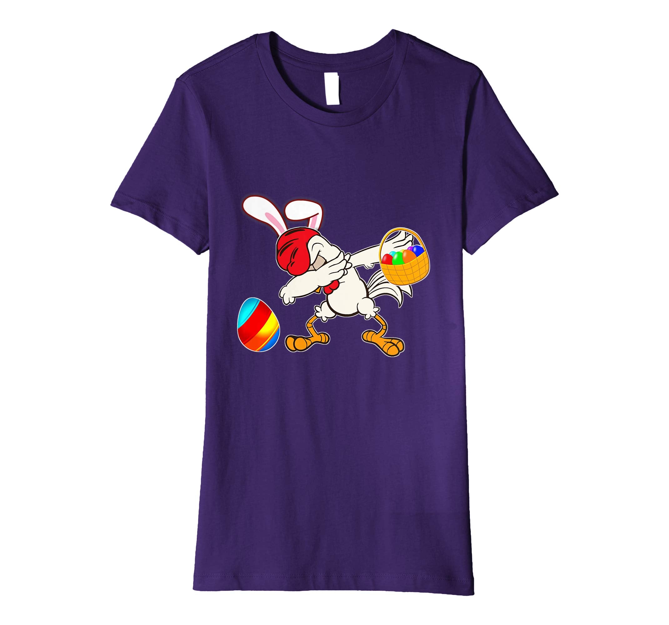 Easter Bunny Dabbing Chicken Tshirt Easter Egg Basket