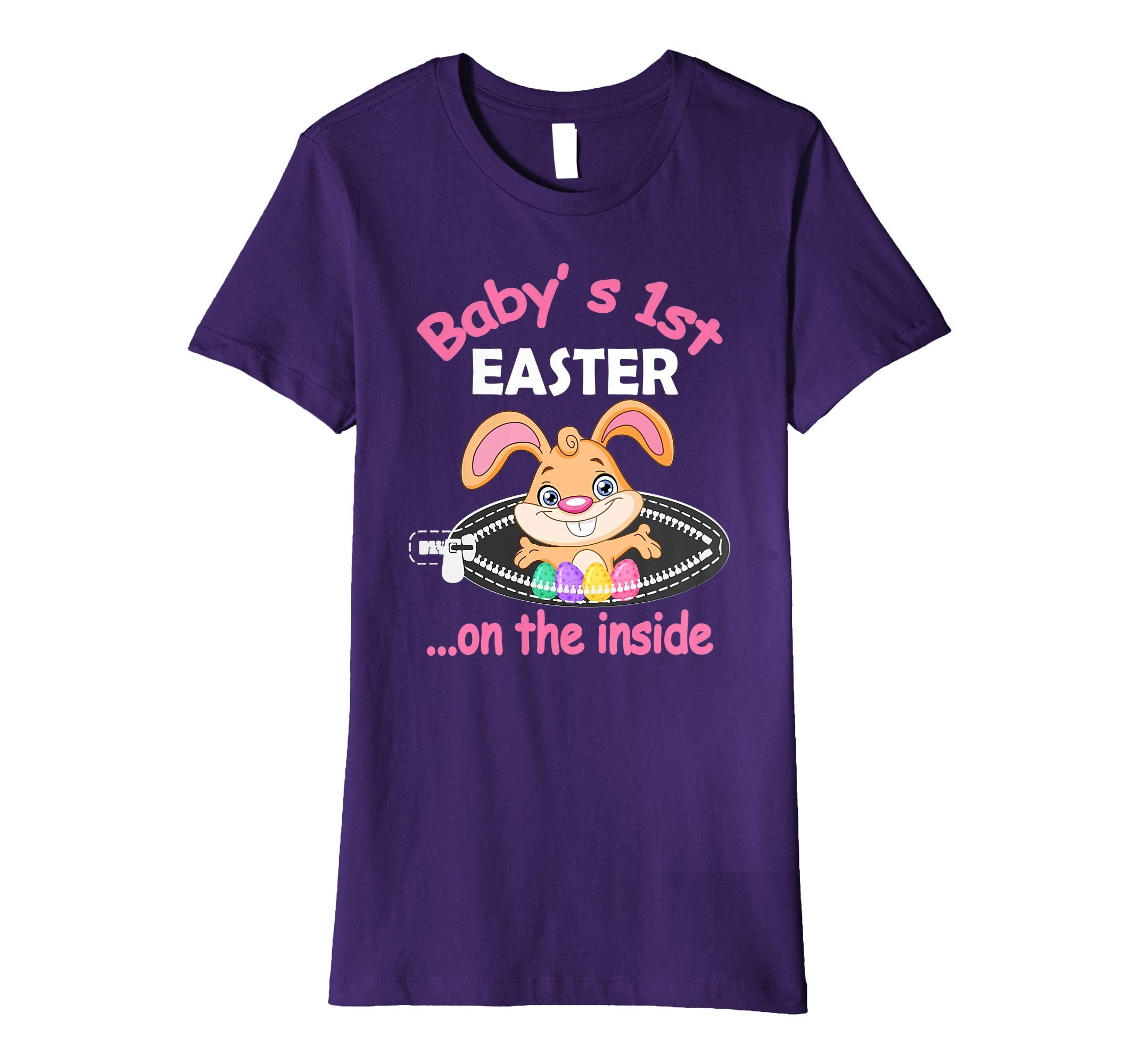Pregnant Bunny &amp; Eggs Baby's 1st Easter On The Inside Shirt