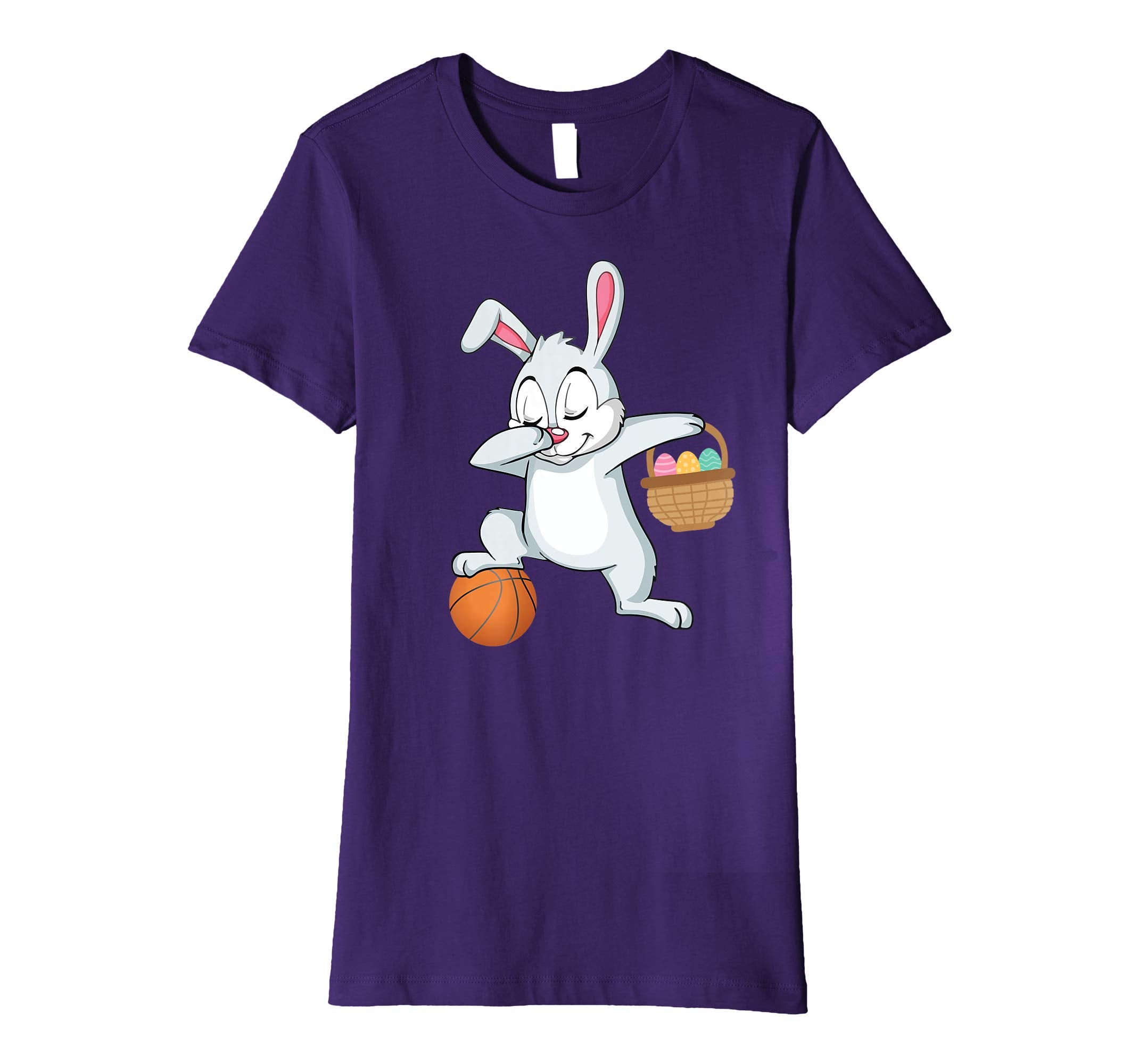 Bunny Rabbit &amp; Easter Eggs Dabbing Playing Basketball Shirt