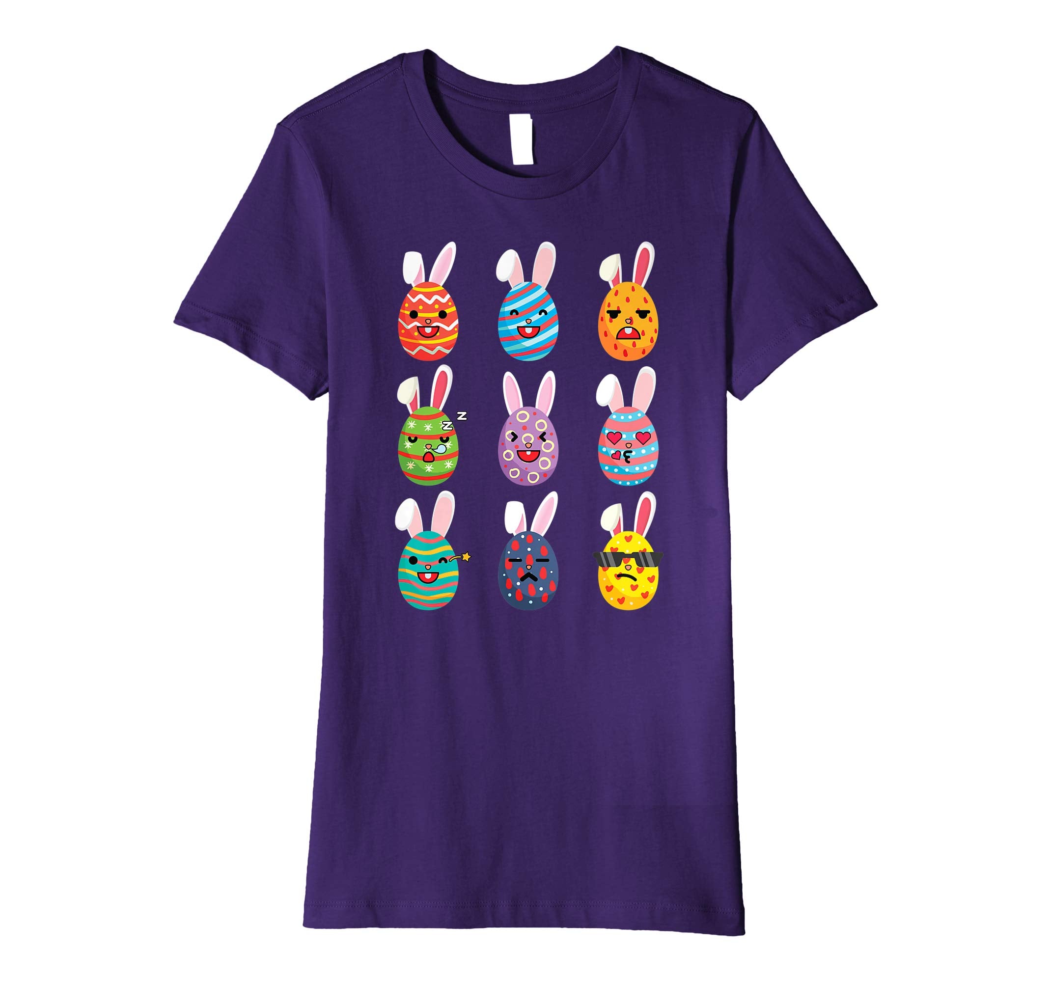 Nine Easter Eggs Bunny Emotion Face Happy Easter Day Shirt