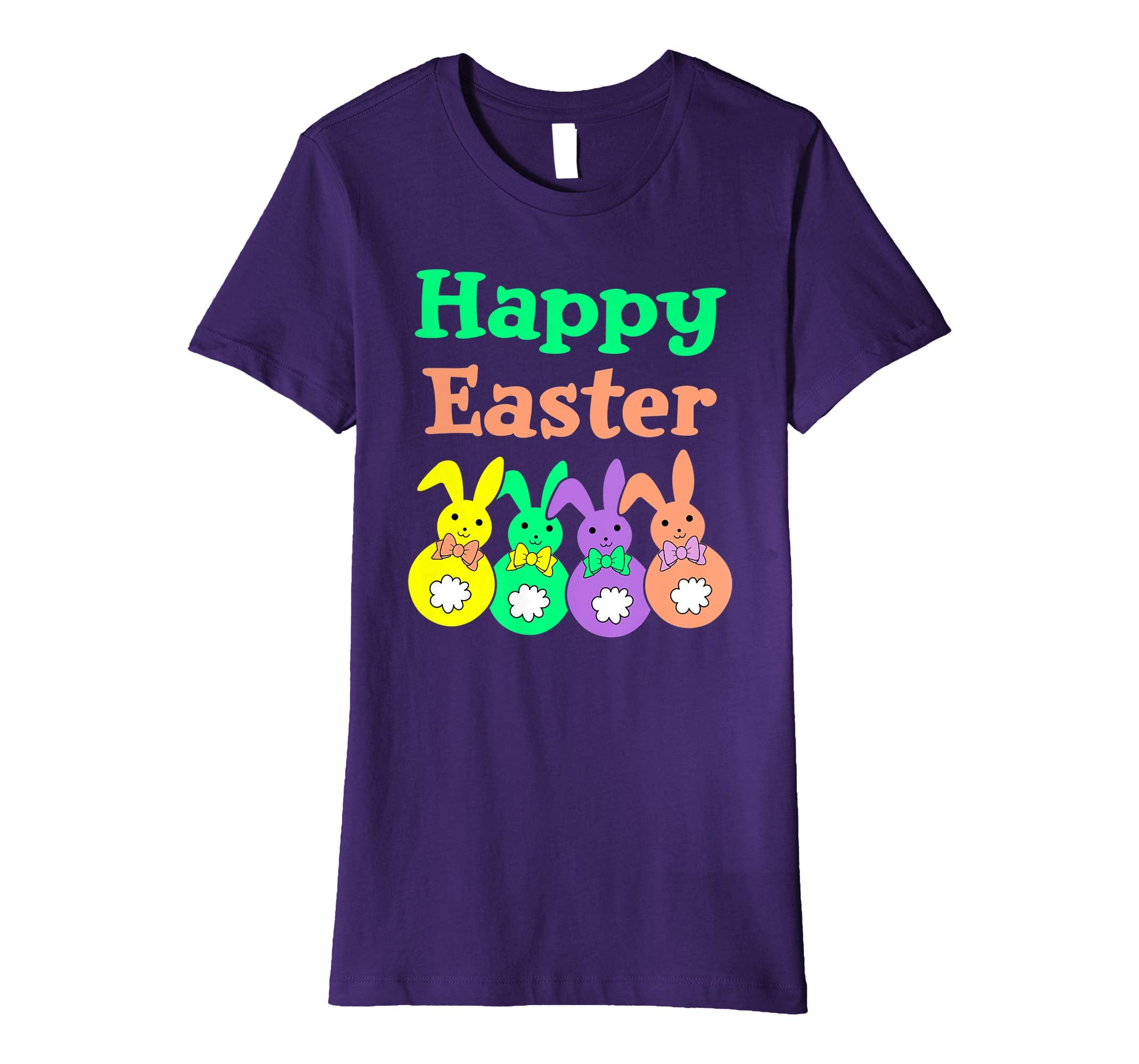 Happy Easter Egg Hunt Bunnies Bow Boys Girls Kids T Shirt