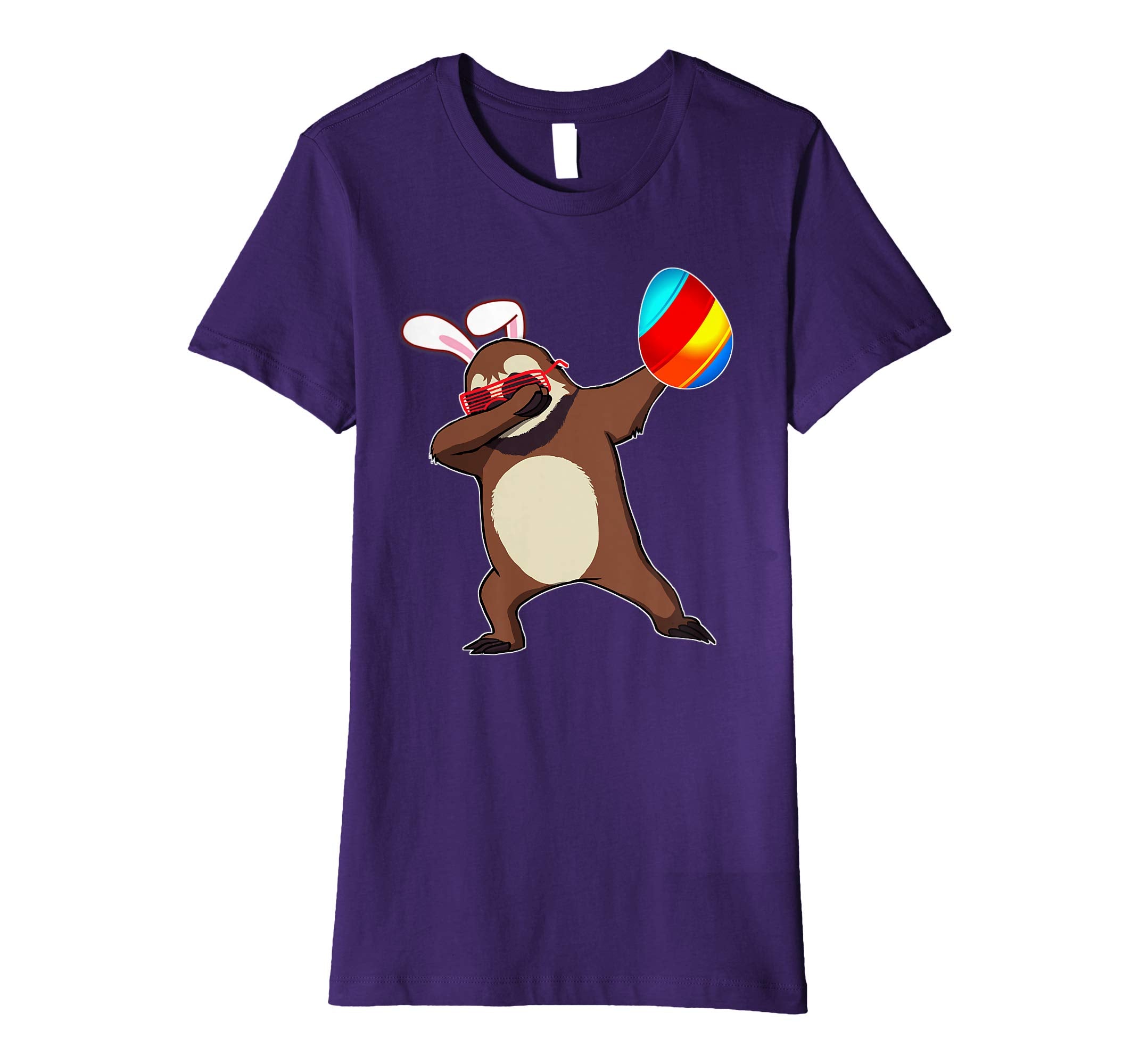 Easter Bunny Dabbing Sloth Tshirt Egg Ears Animal Gift