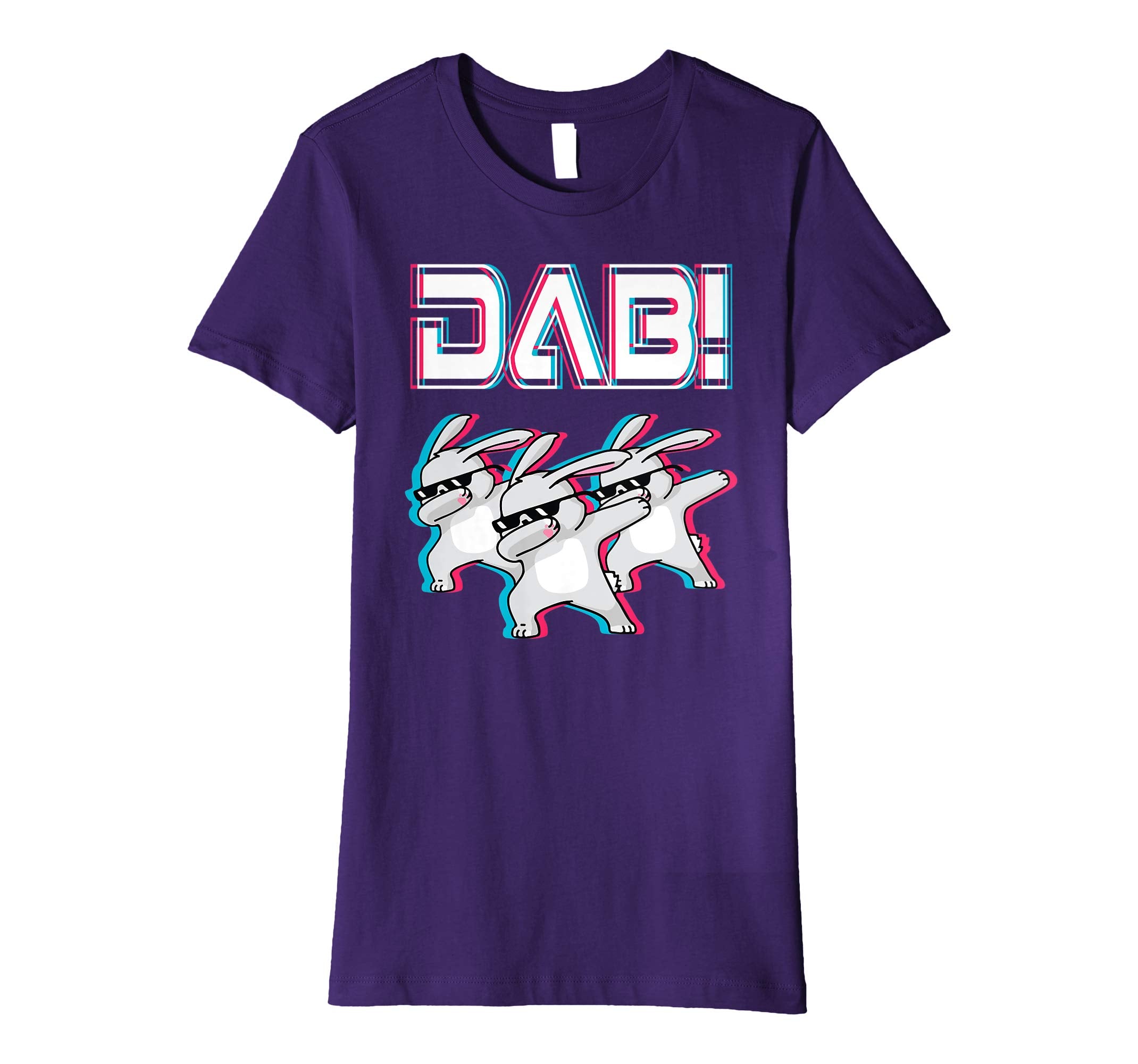 Light Retro Three Bunny Dabbing Dance Happy Easter Shirt DAB