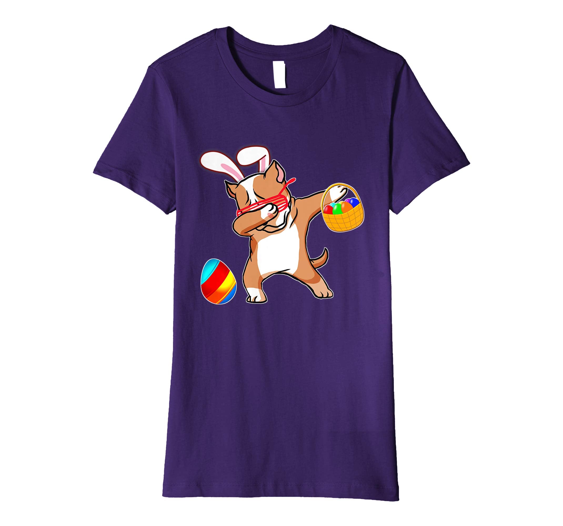 Easter Bunny Dabbing Pitbull Dog Tshirt Easter Egg Basket