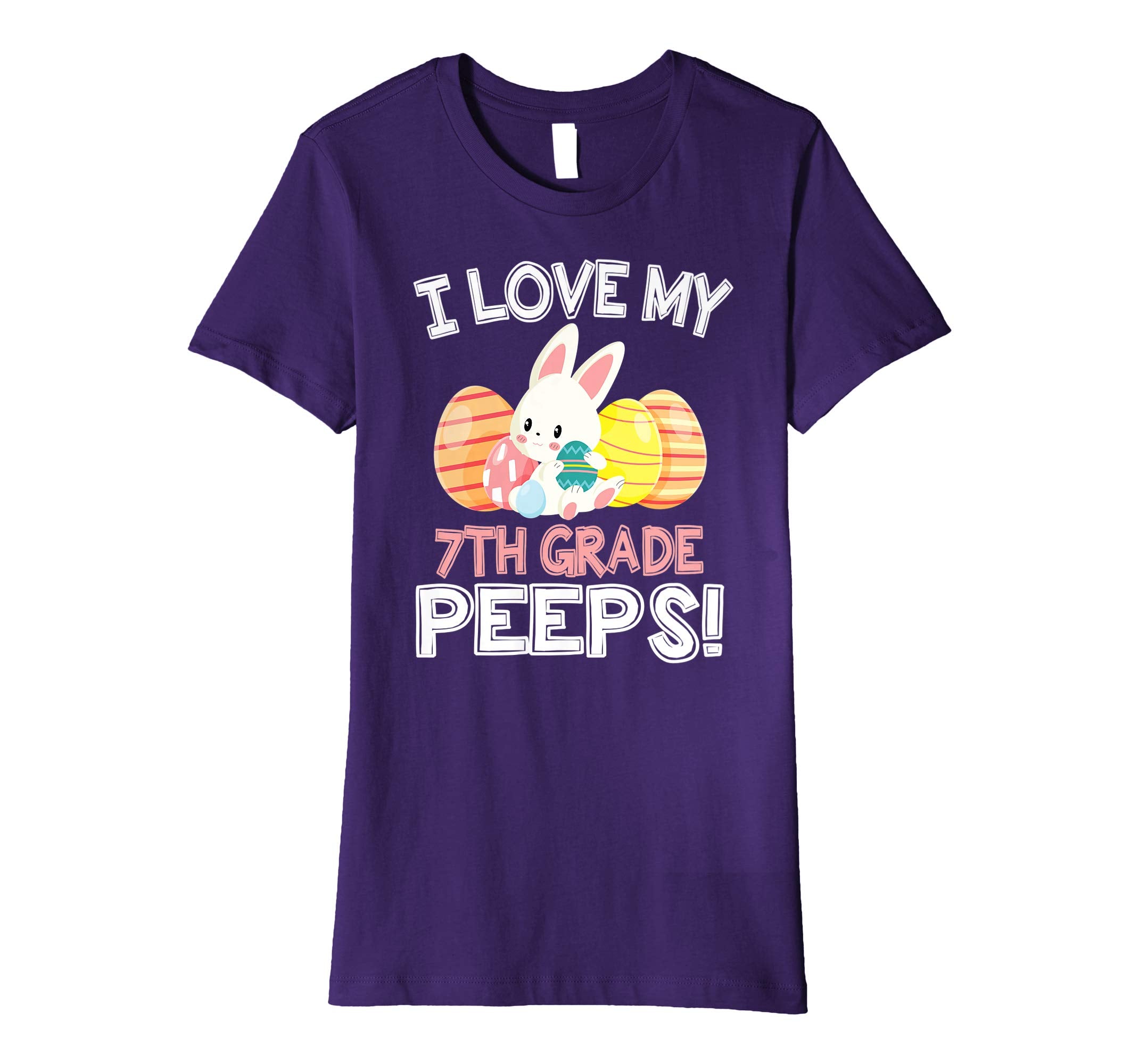 Rabbit &amp; Easter Eggs I Love My 7TH Grade Peeps Teacher Shirt