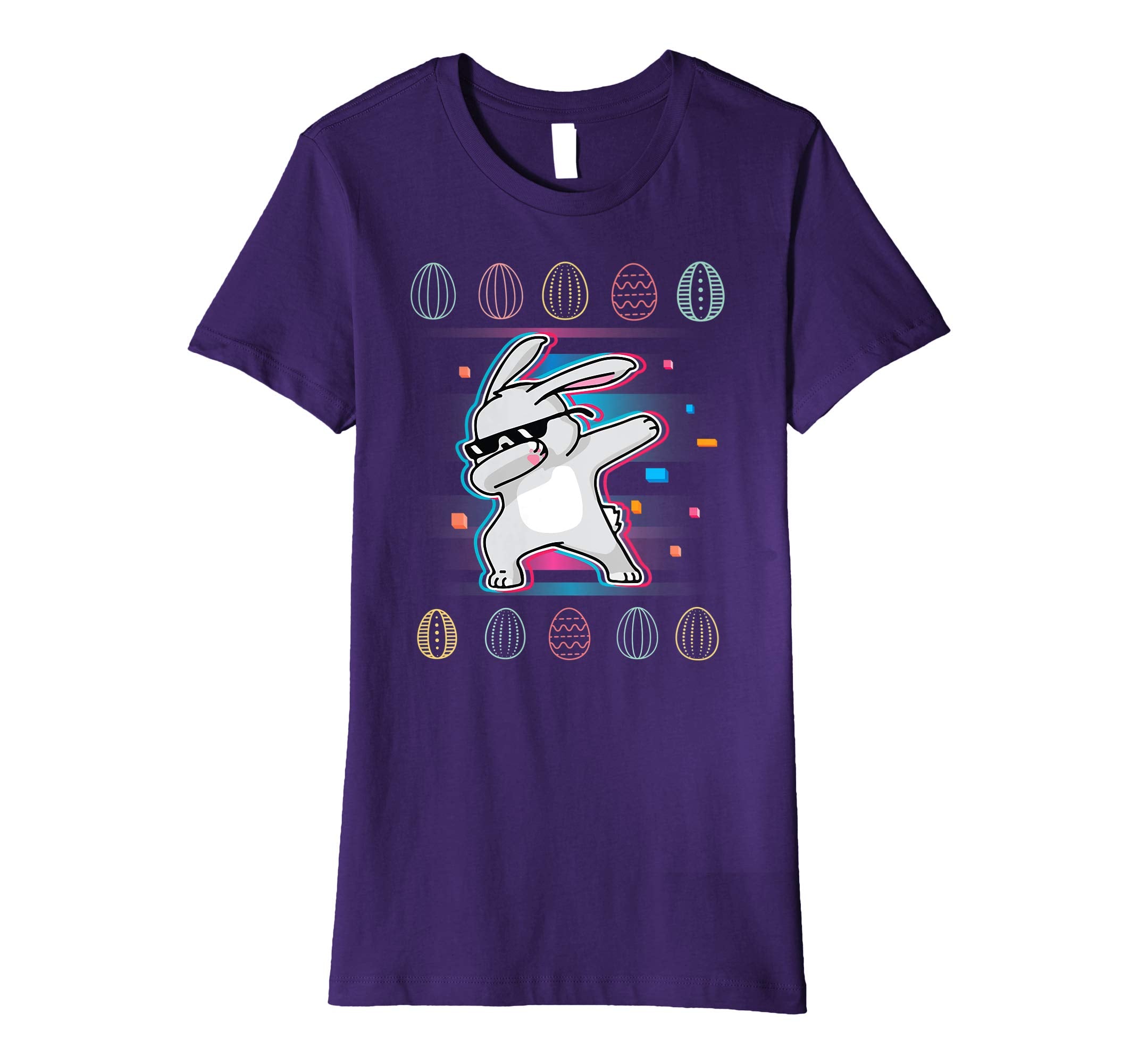 Vintage Rabbit Bunny Dabbing Around Easter Eggs Retro Shirt