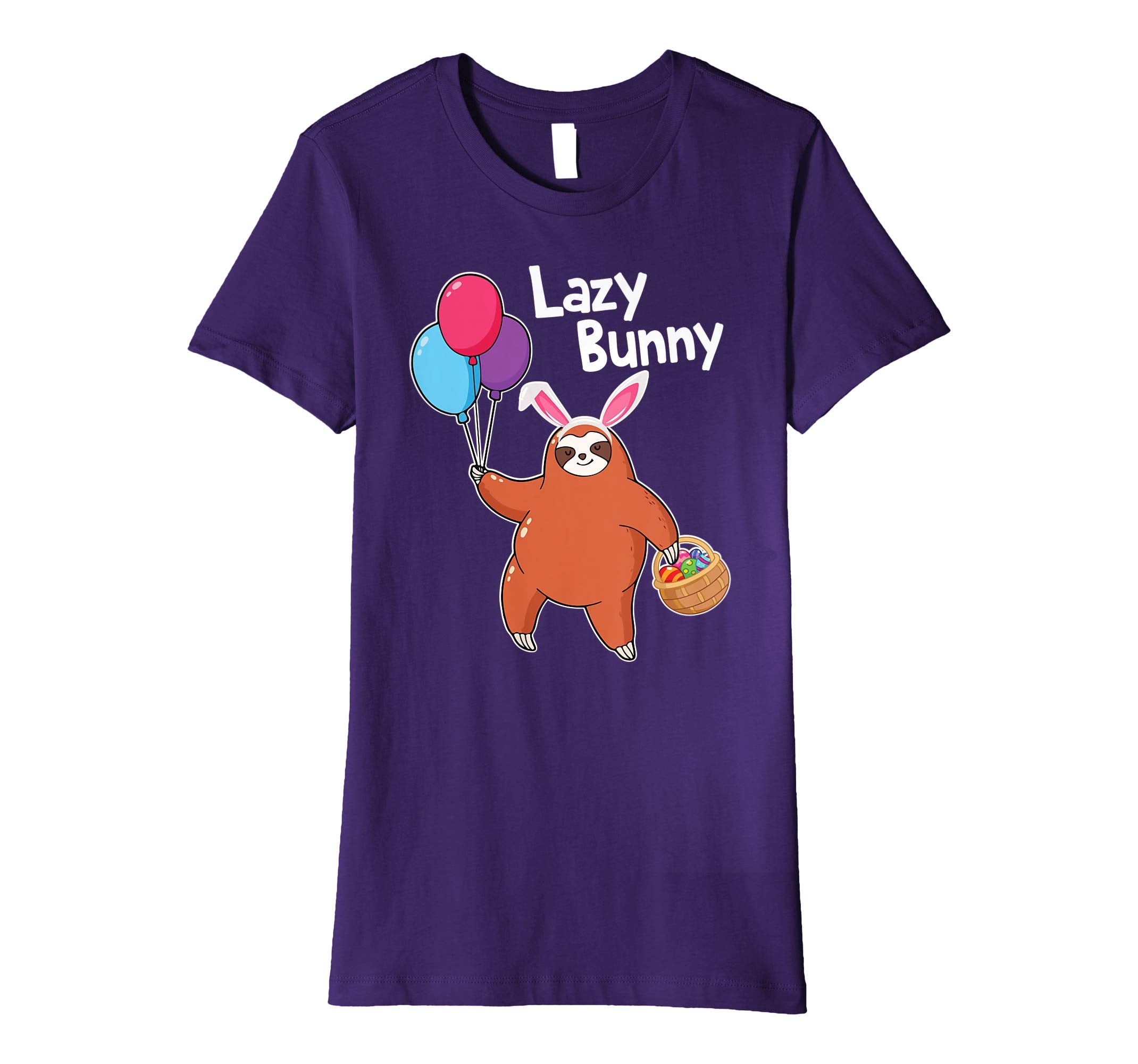 Sloth Playing Balloons Easter Eggs Happy Shirt Lazy Bunny