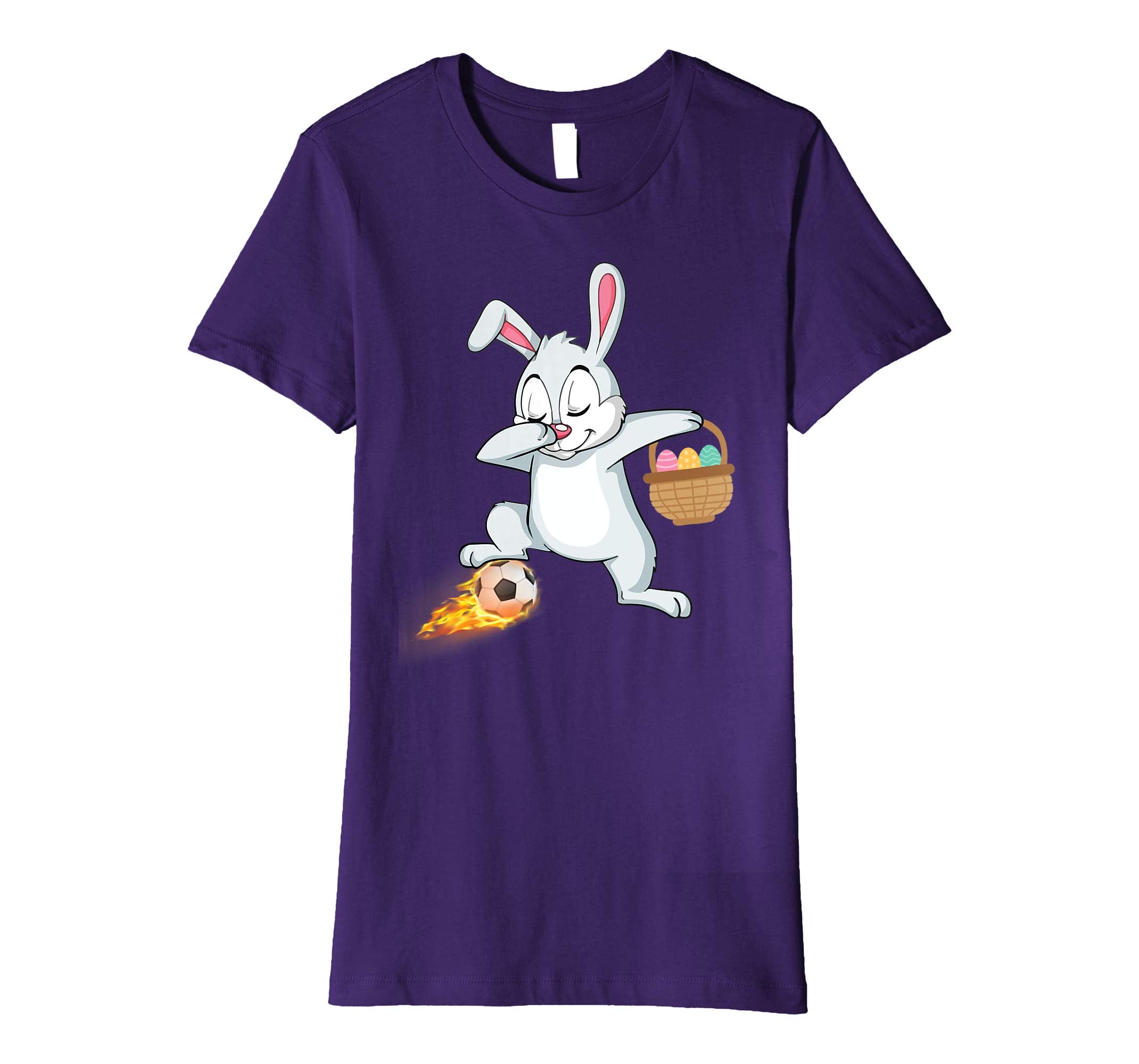 Bunny Rabbit &amp; Easter Eggs Dabbing Playing Fire Soccer Shirt