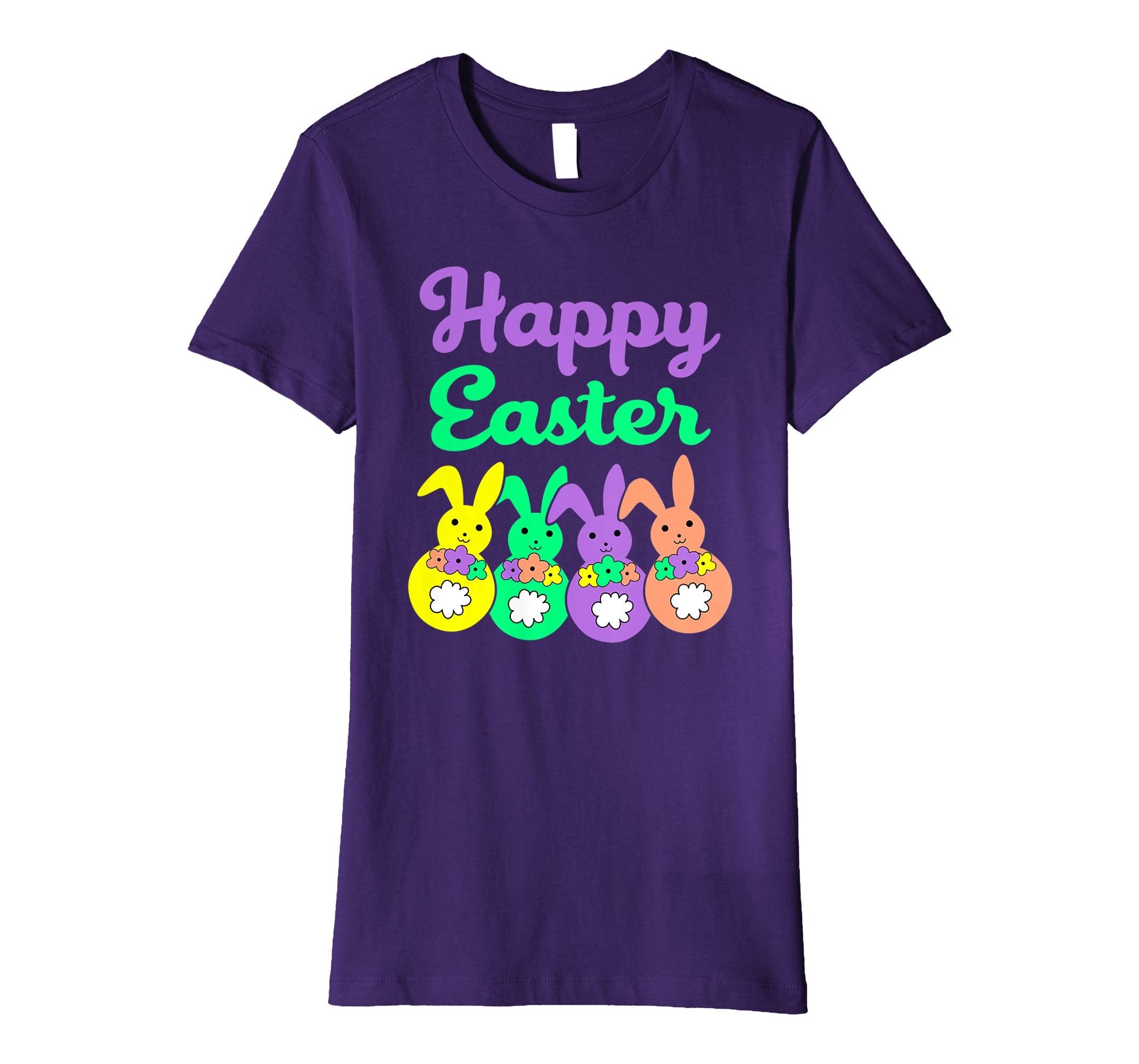 Happy Easter Egg Hunt Bunnies Bow Boys Girls Kids T Shirt