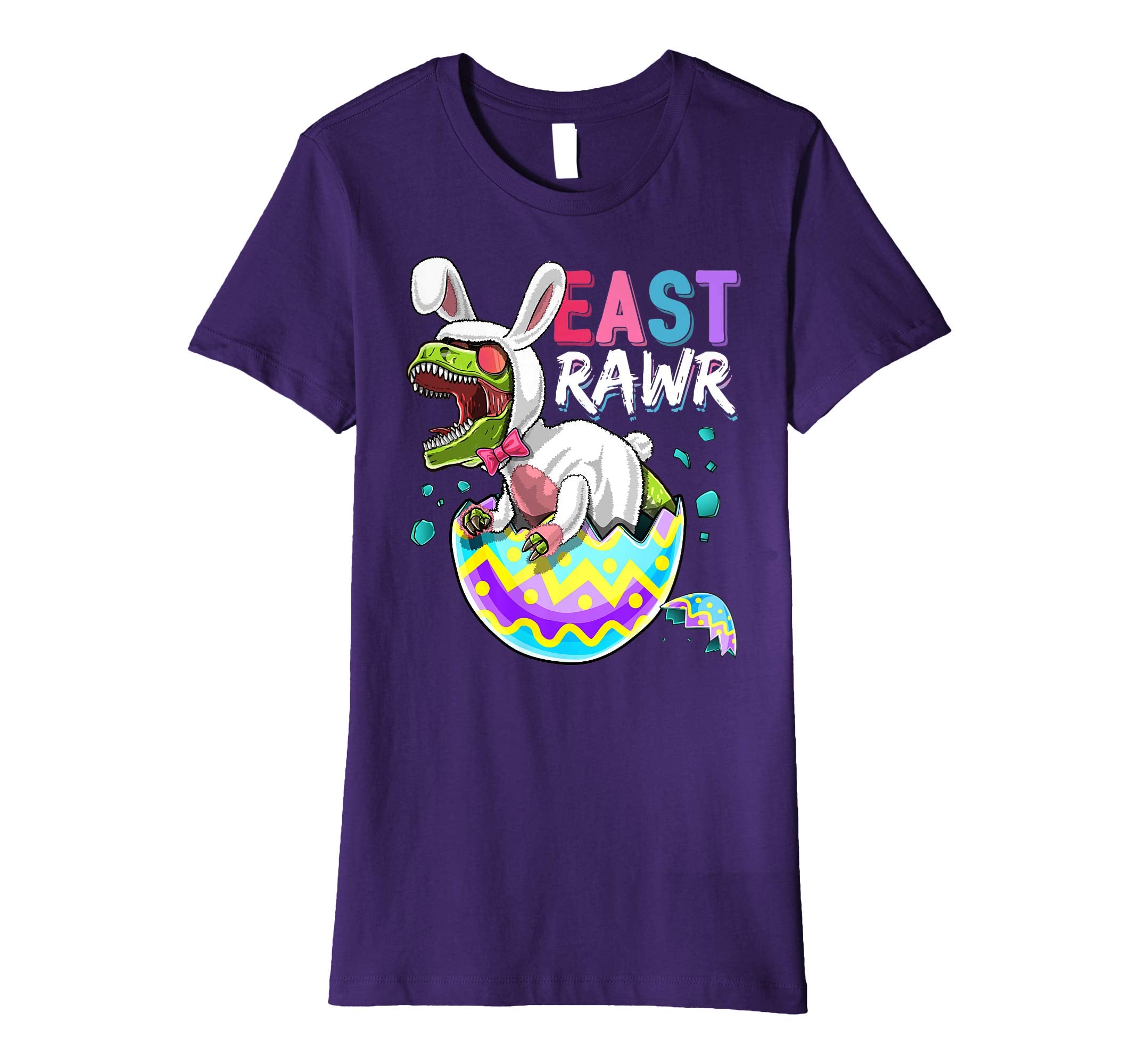 Happy Eastrawr T Rex Dinosaur Easter Bunny Egg Shirt Kids