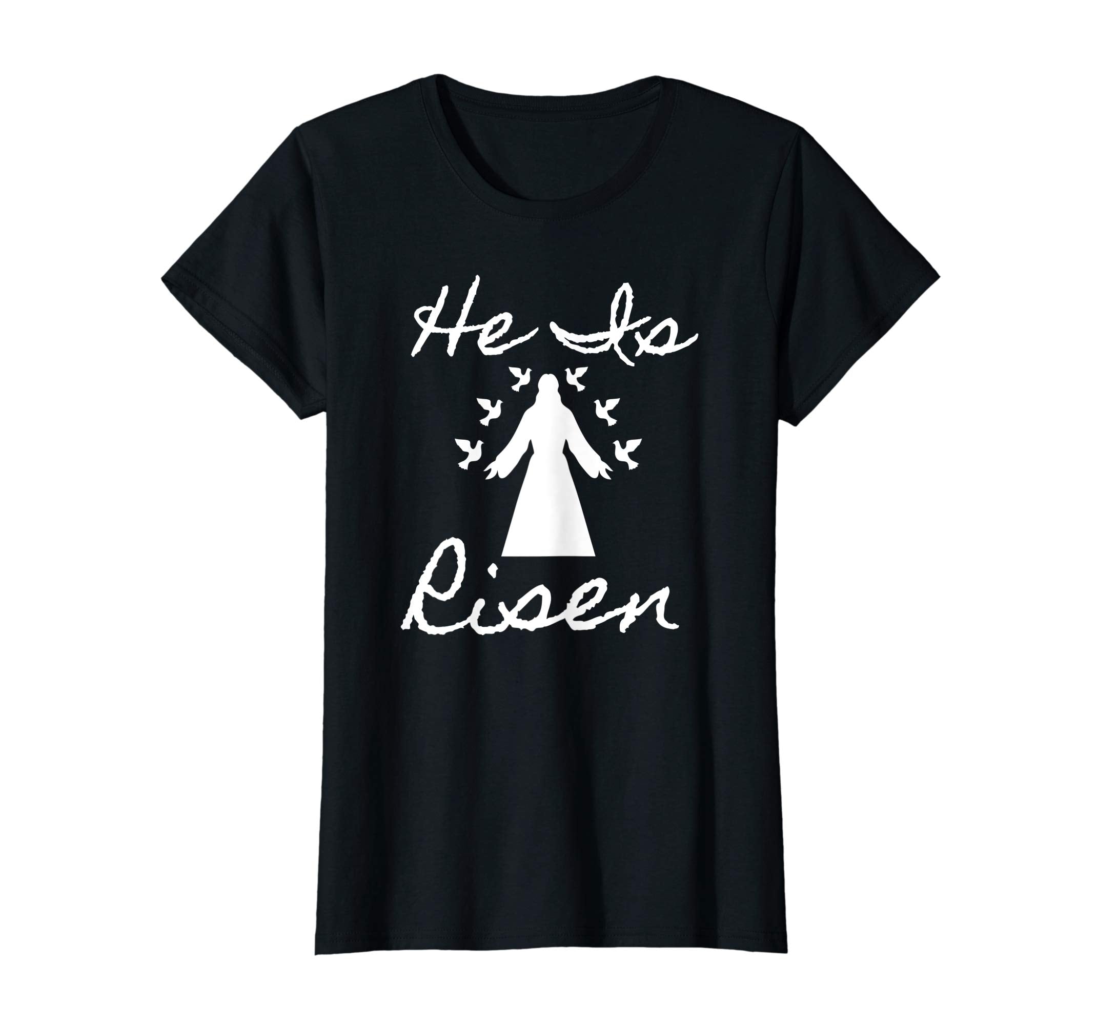 Christian Easter He Is Risen Tshirt Peace Birds and Jesus