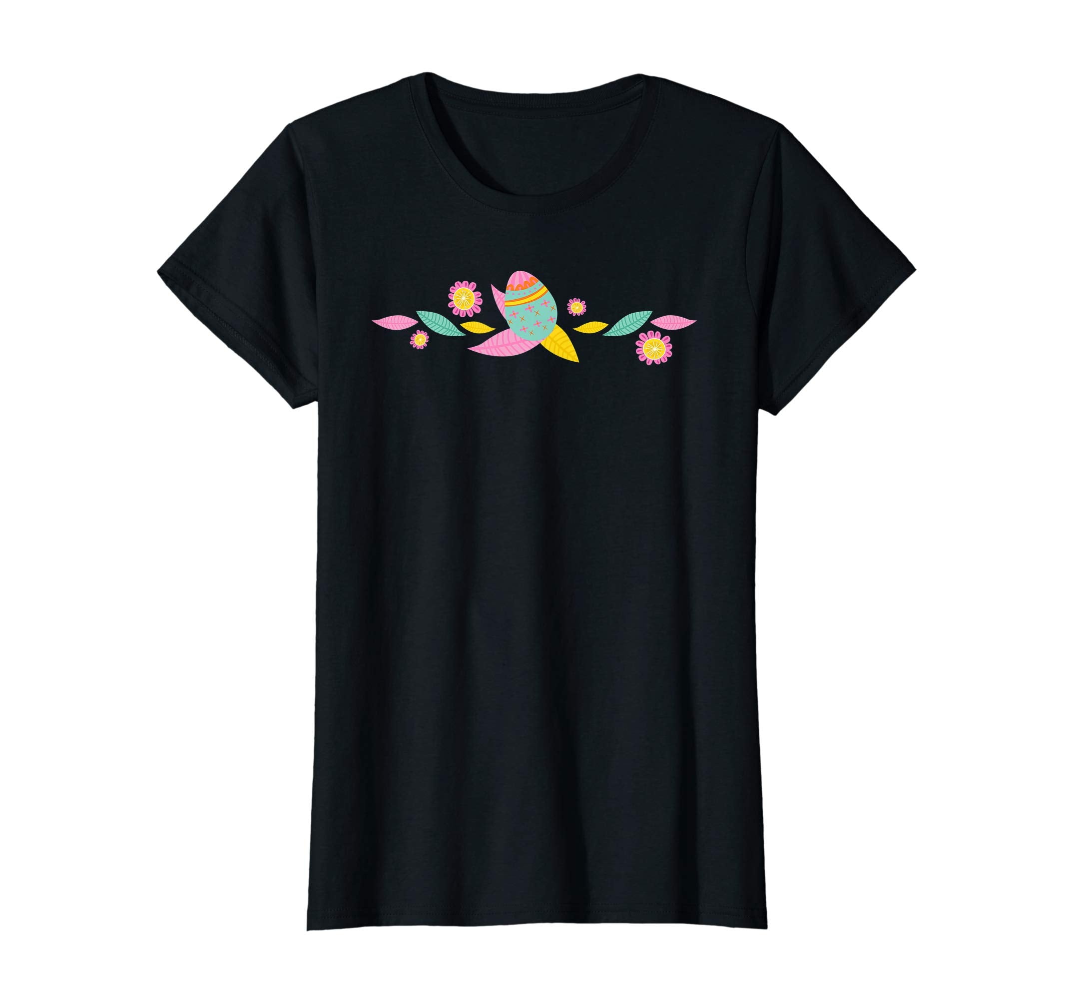 Cute Easter Egg and Flowers Spring Shirt Women and Girls