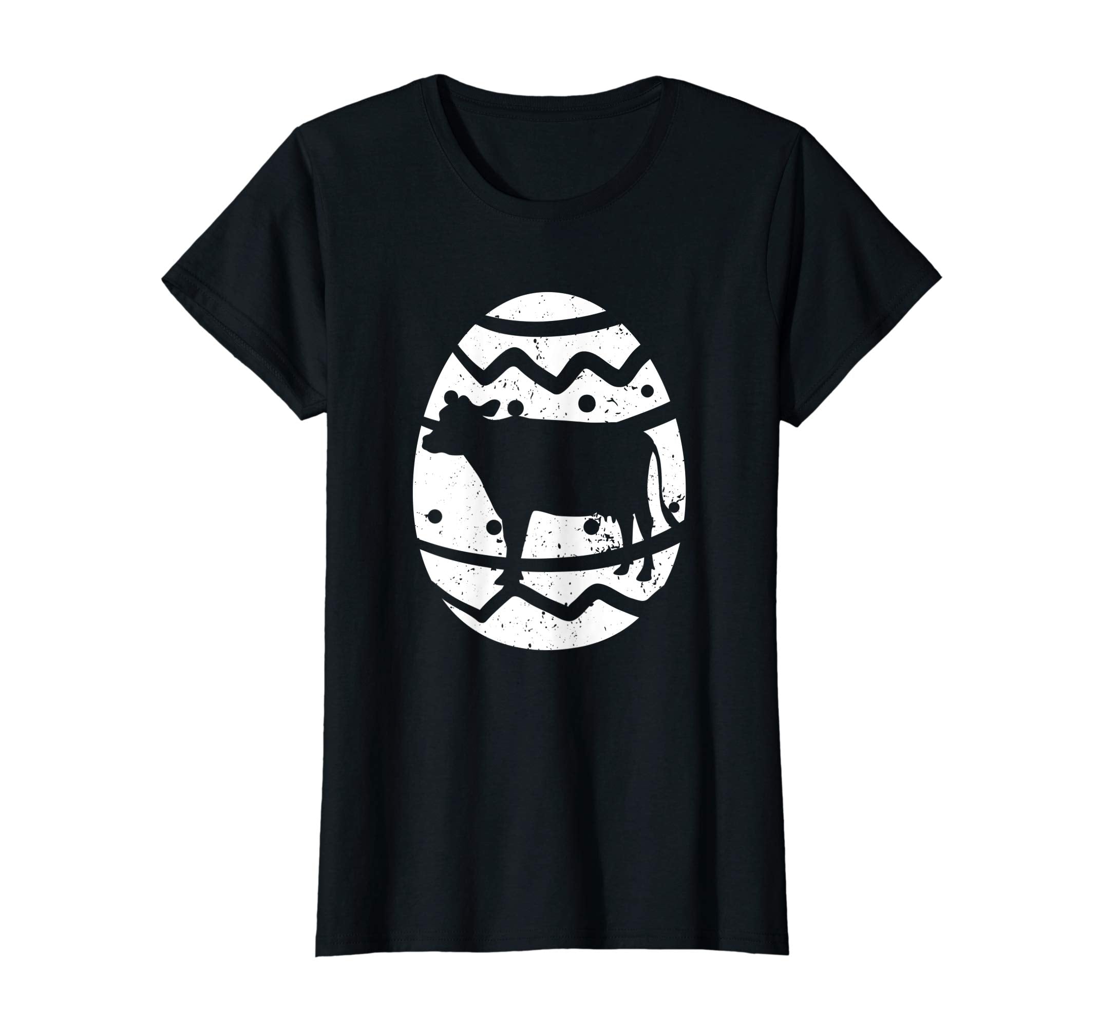 Vintage Cow Happy Easter Egg T-Shirt Cow Easter Gift