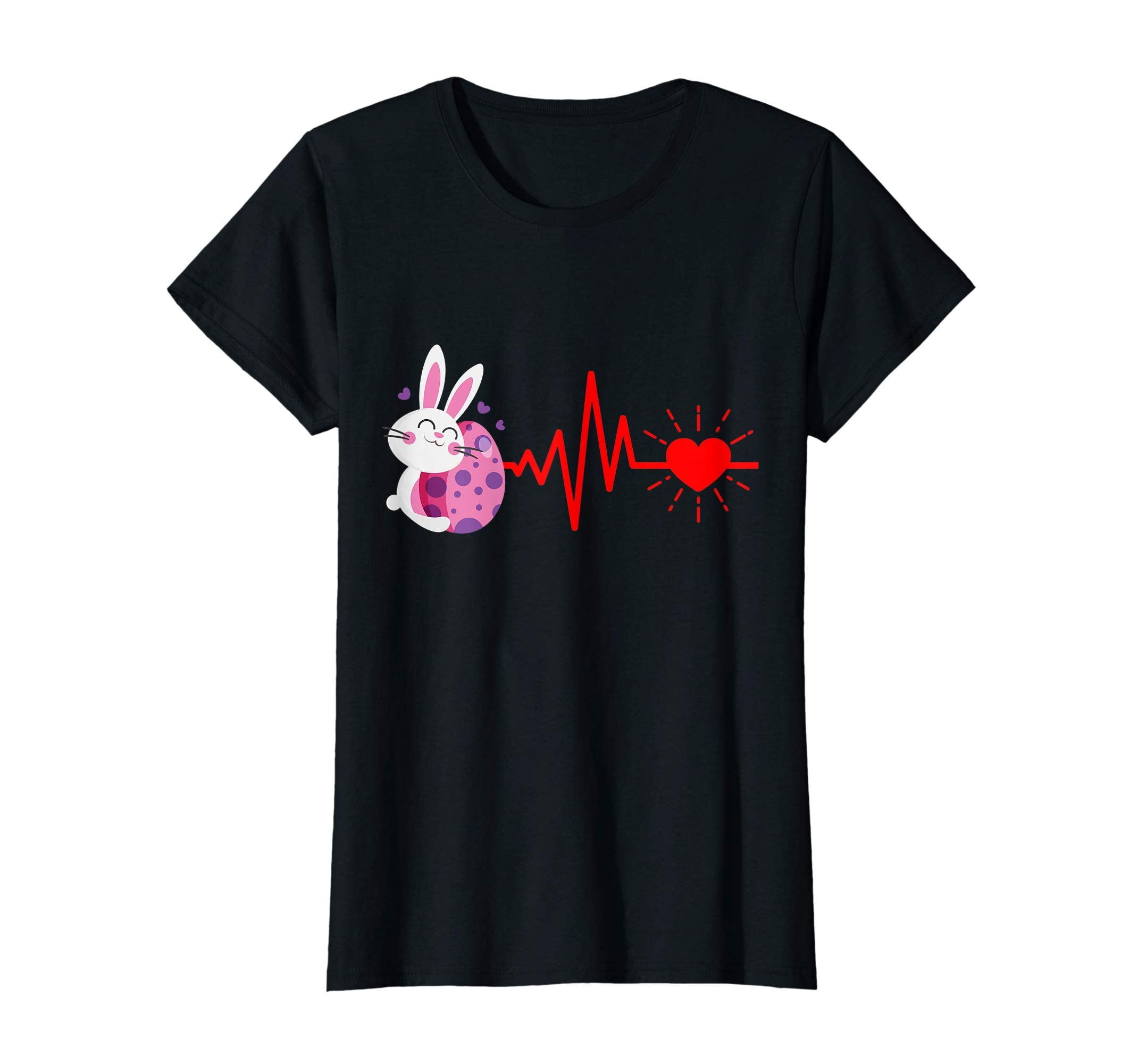 Bunny Rabbit With Easter Eggs Heartbeat Happy Easter Shirt