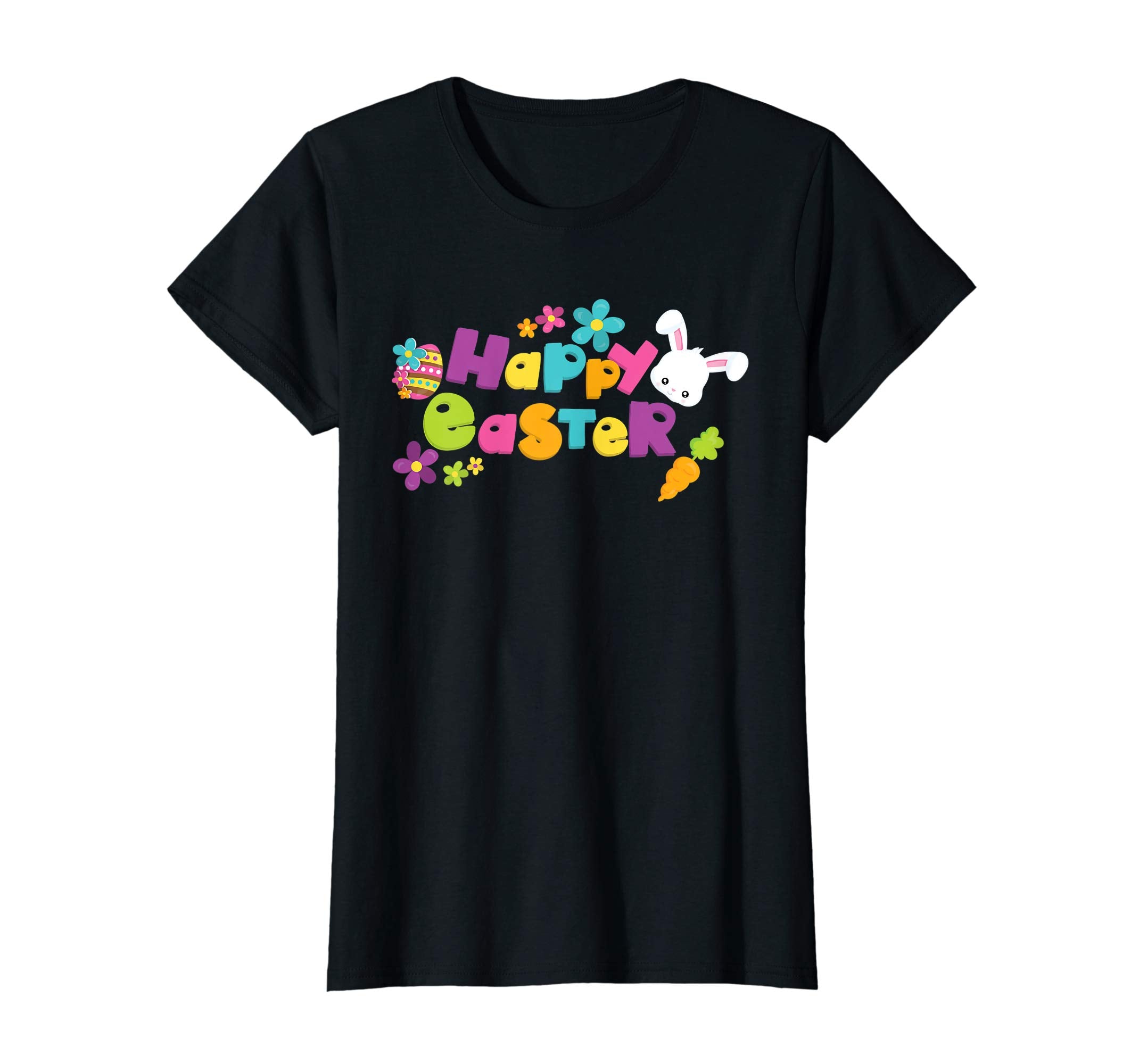 Happy Easter T-Shirt Cute Bunny Flower Carrots TShirt