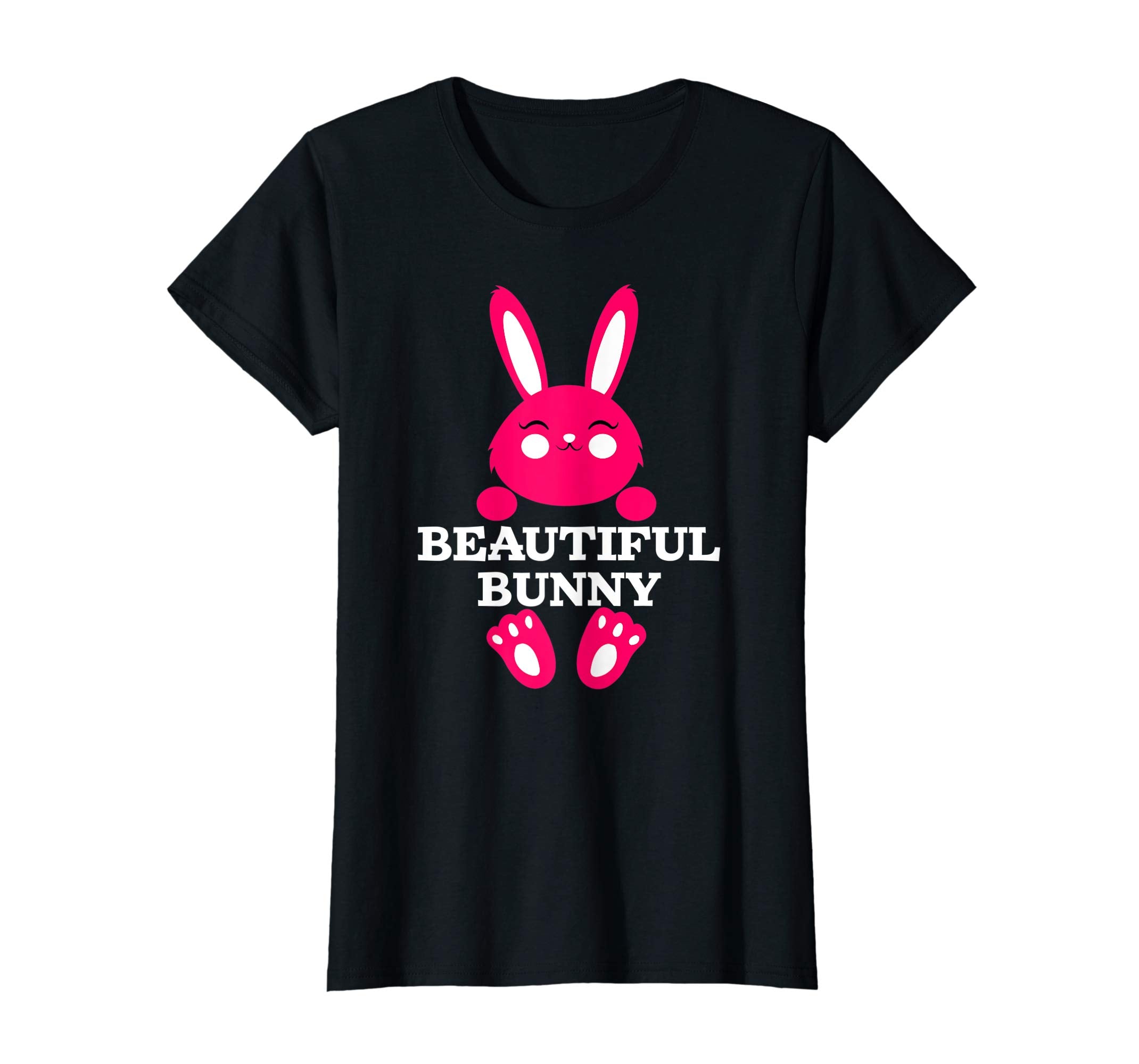 Easter Beautiful Pink Bunny Rabbit T-Shirt Girls Women Kids