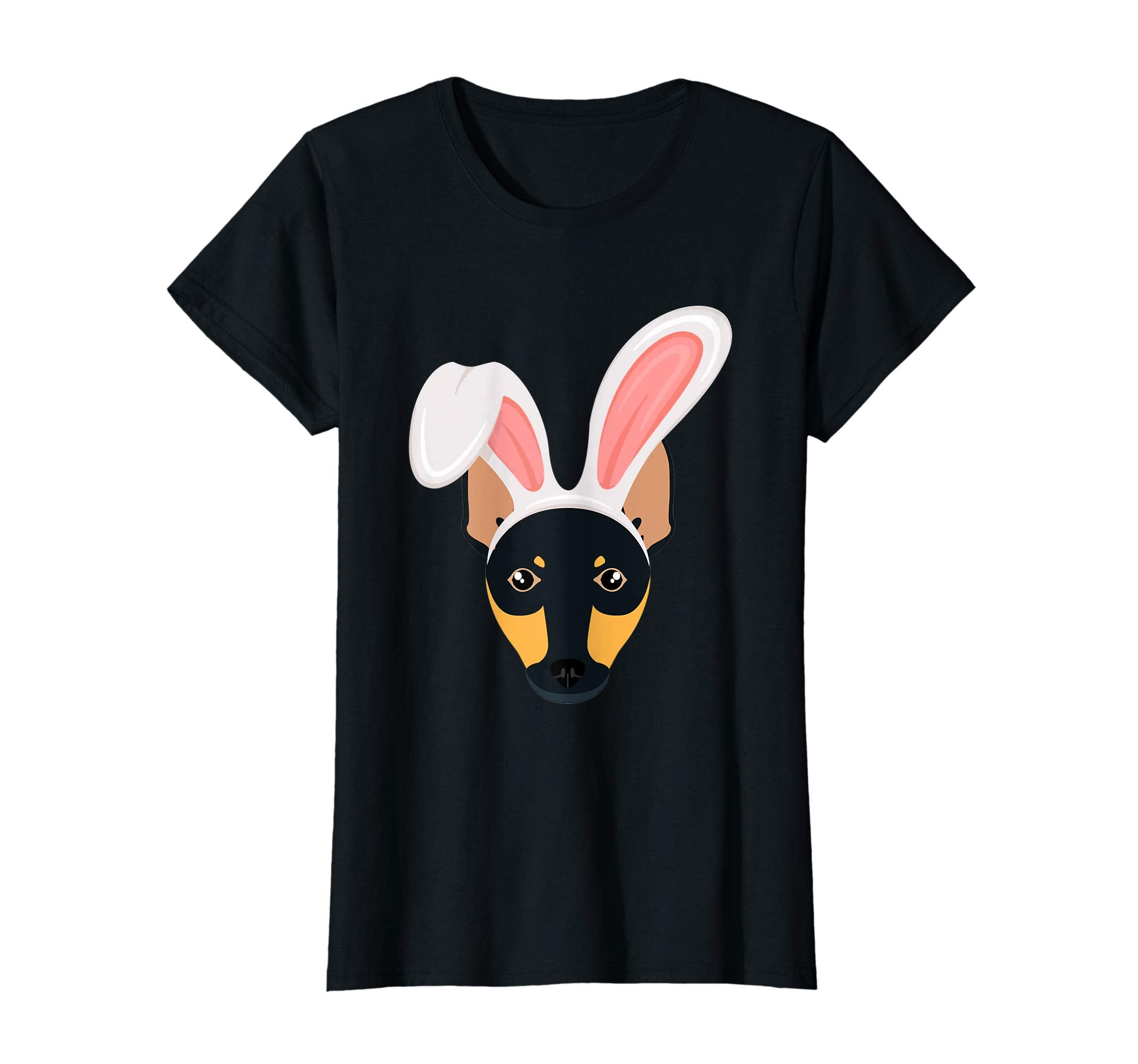 Miniature Pinscher Dressed As Easter Bunny Rabbit Ears Shirt