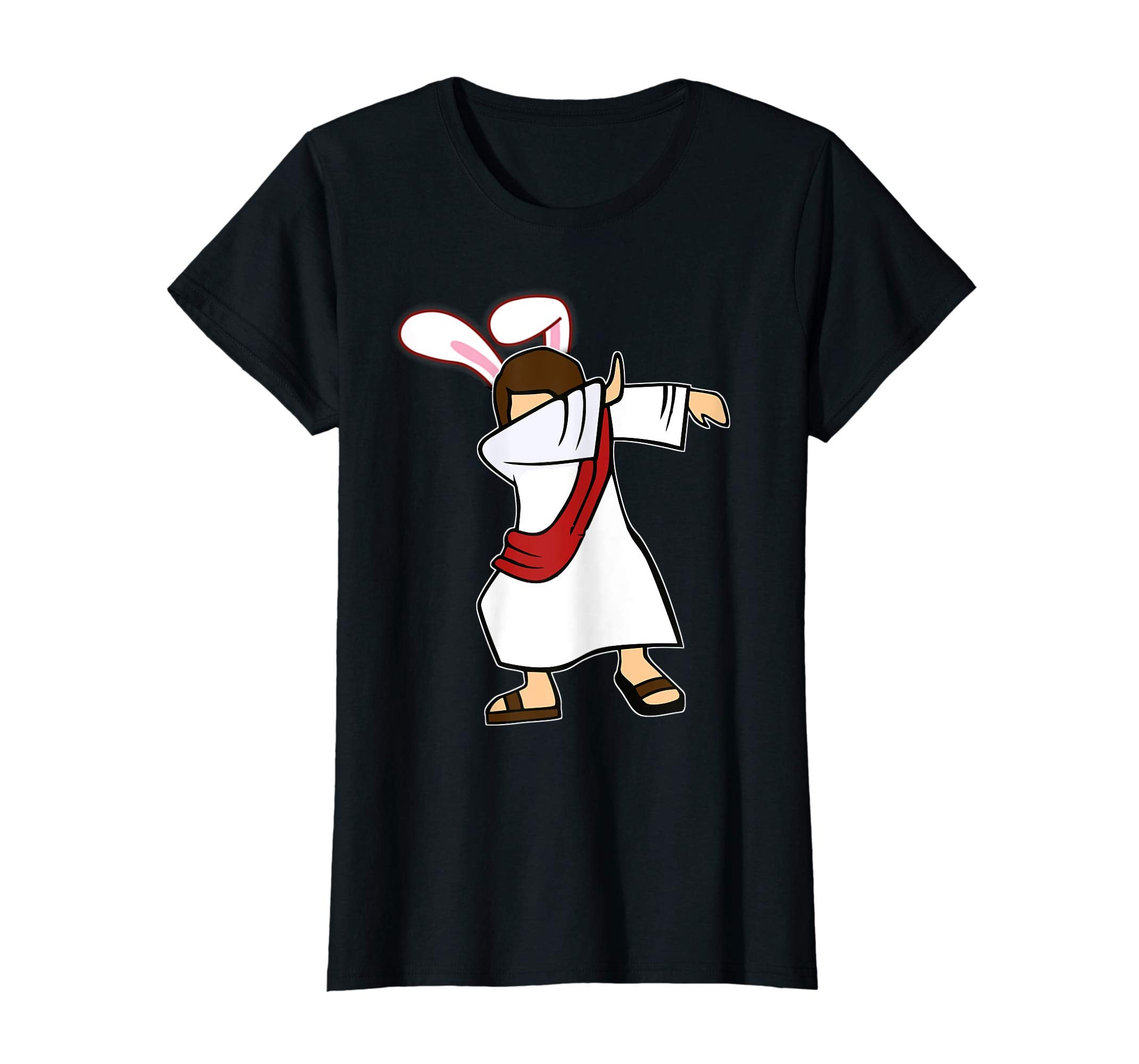 Easter Bunny Dabbing Jesus Tshirt Rabbit Ears Christian Gift