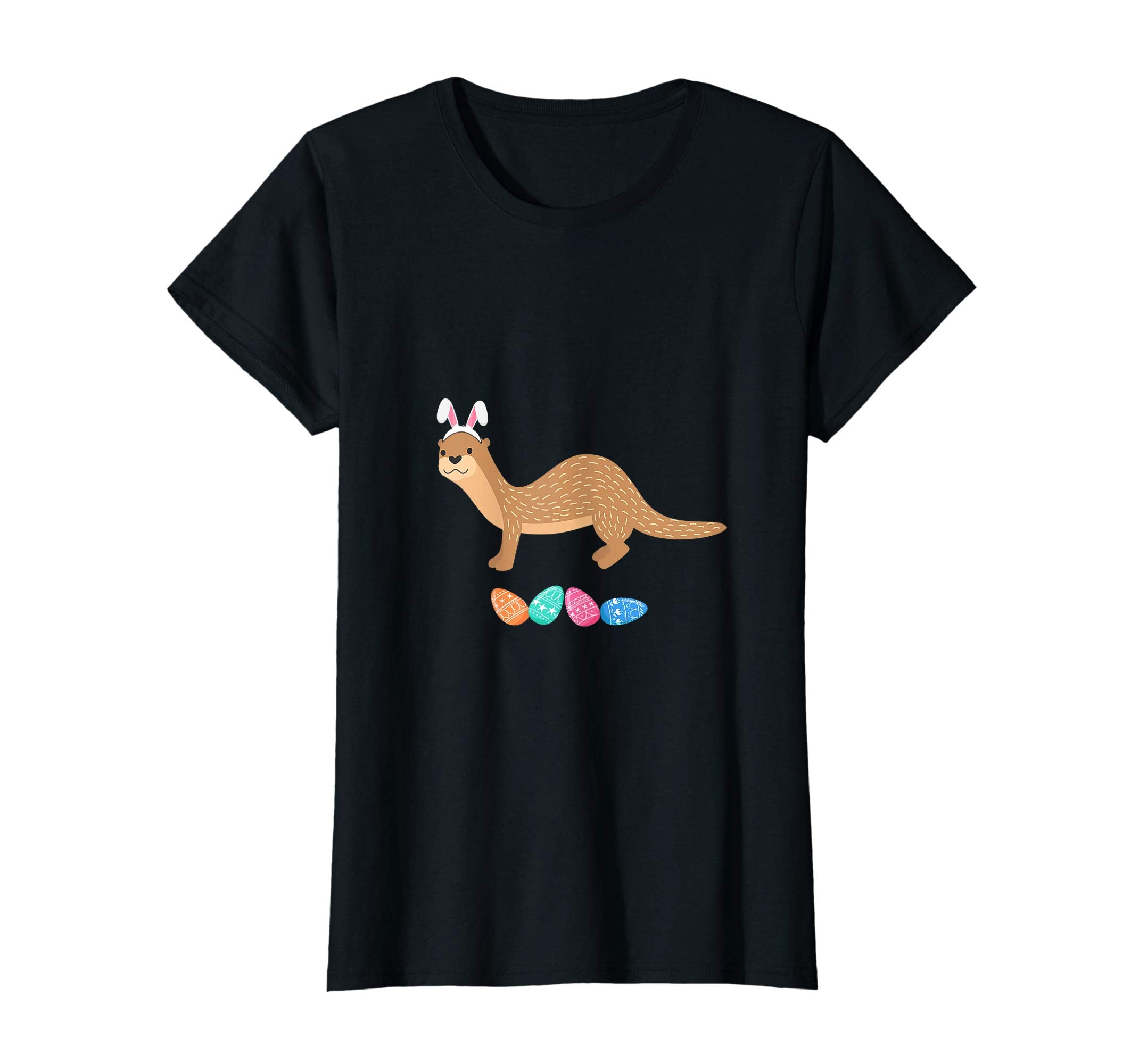 Funny Easter Otter With Bunny Ears And Eggs T Shirt