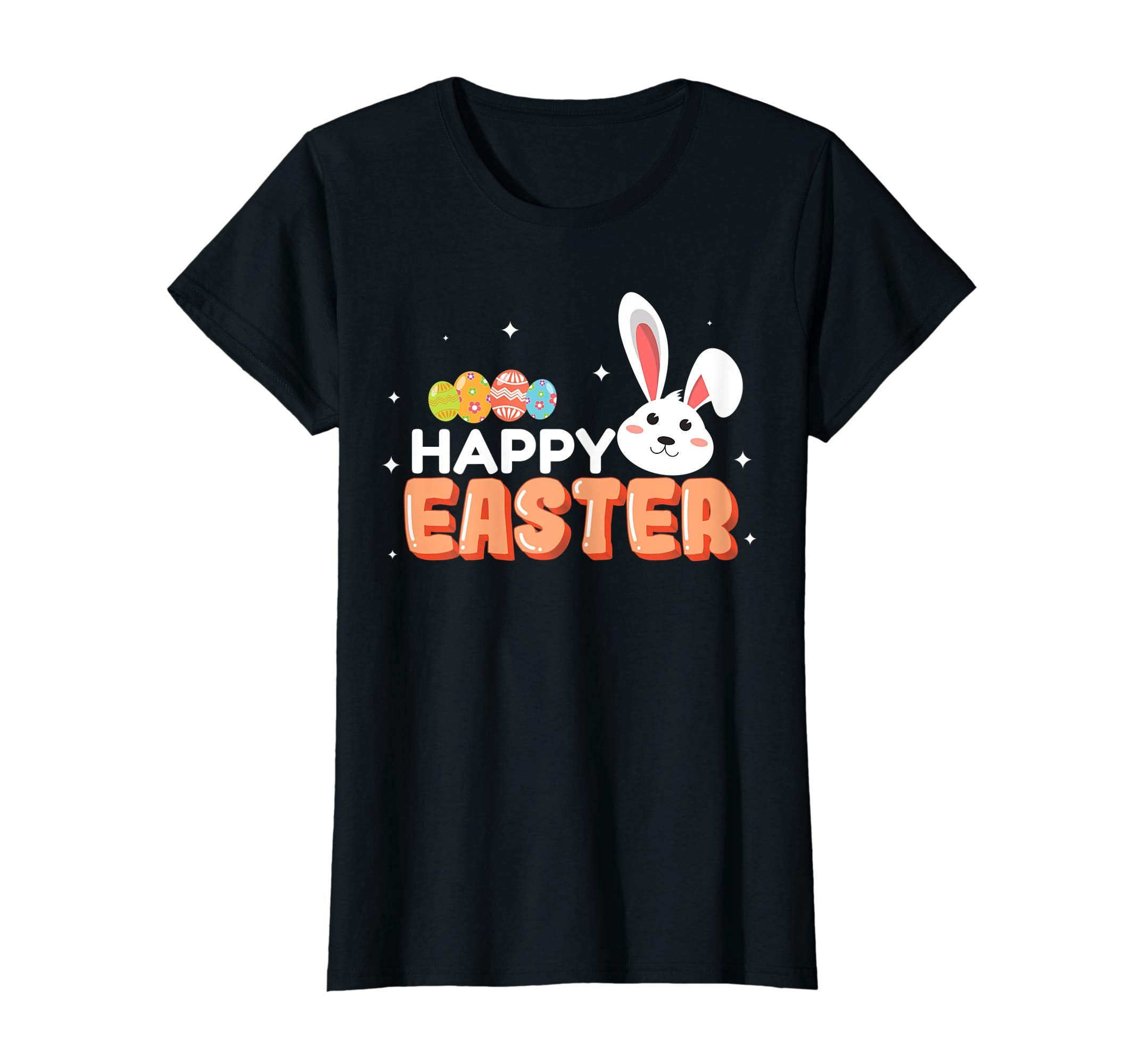 Happy Easter T-Shirt with Bunny and Bunnies Eggs Cartoon