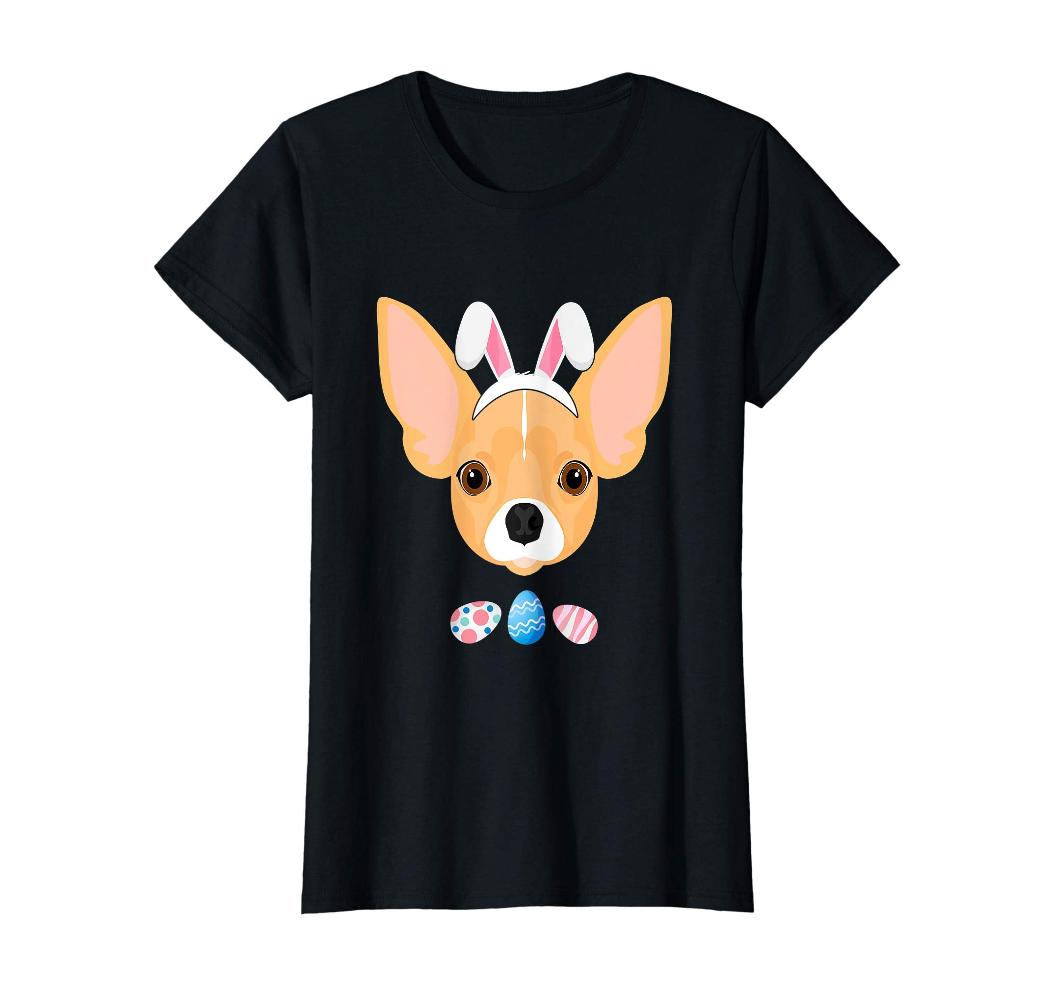 Funny Easter Chihuahua With Bunny Ears And Eggs T Shirt