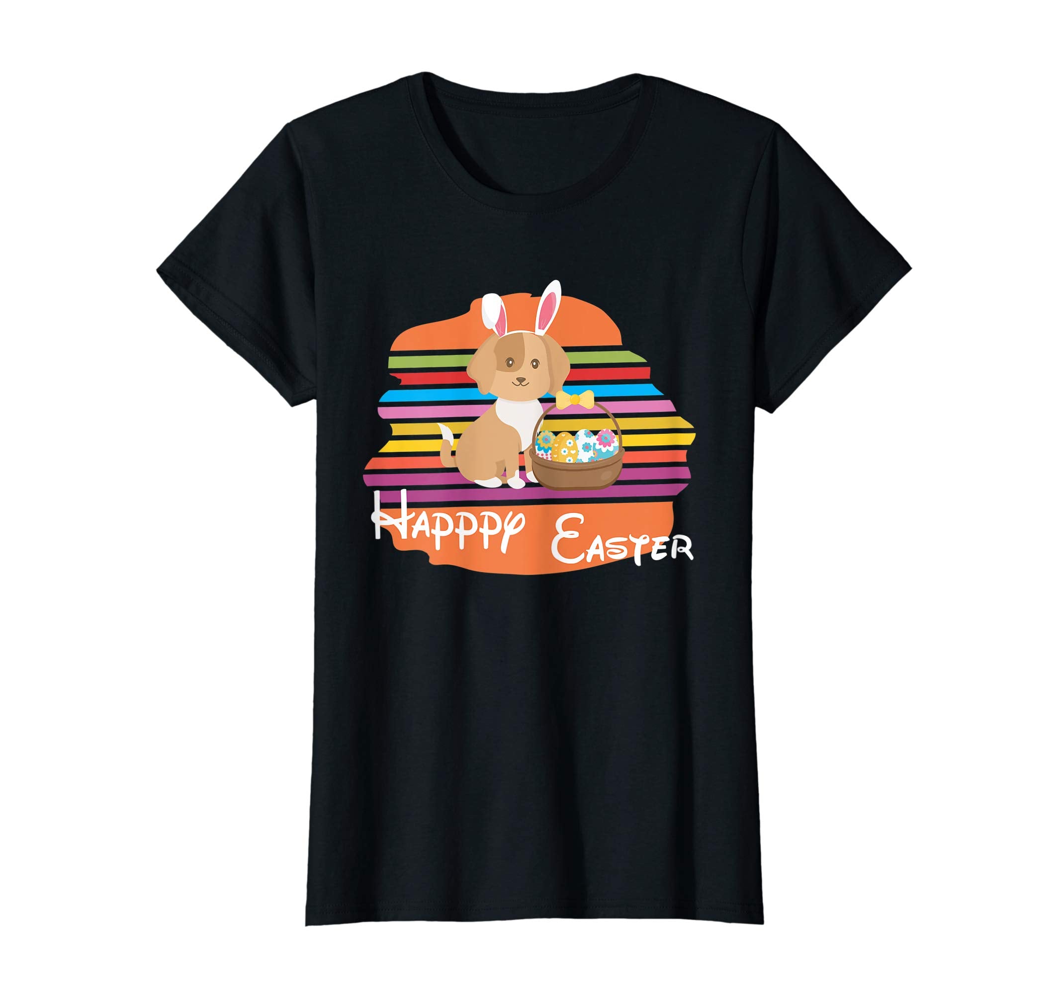 Vintage Basset Hound Dog Easter Eggs Basket T Shirt