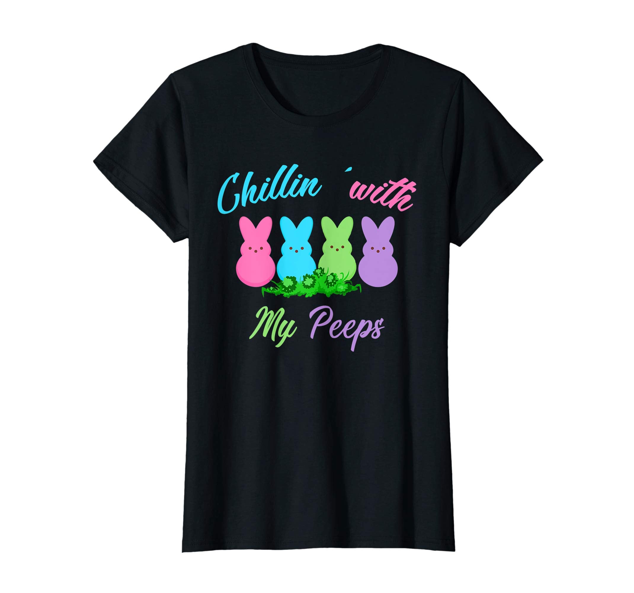 Funny Chillin' With My Peeps Easter Bunny Gift T-Shirt