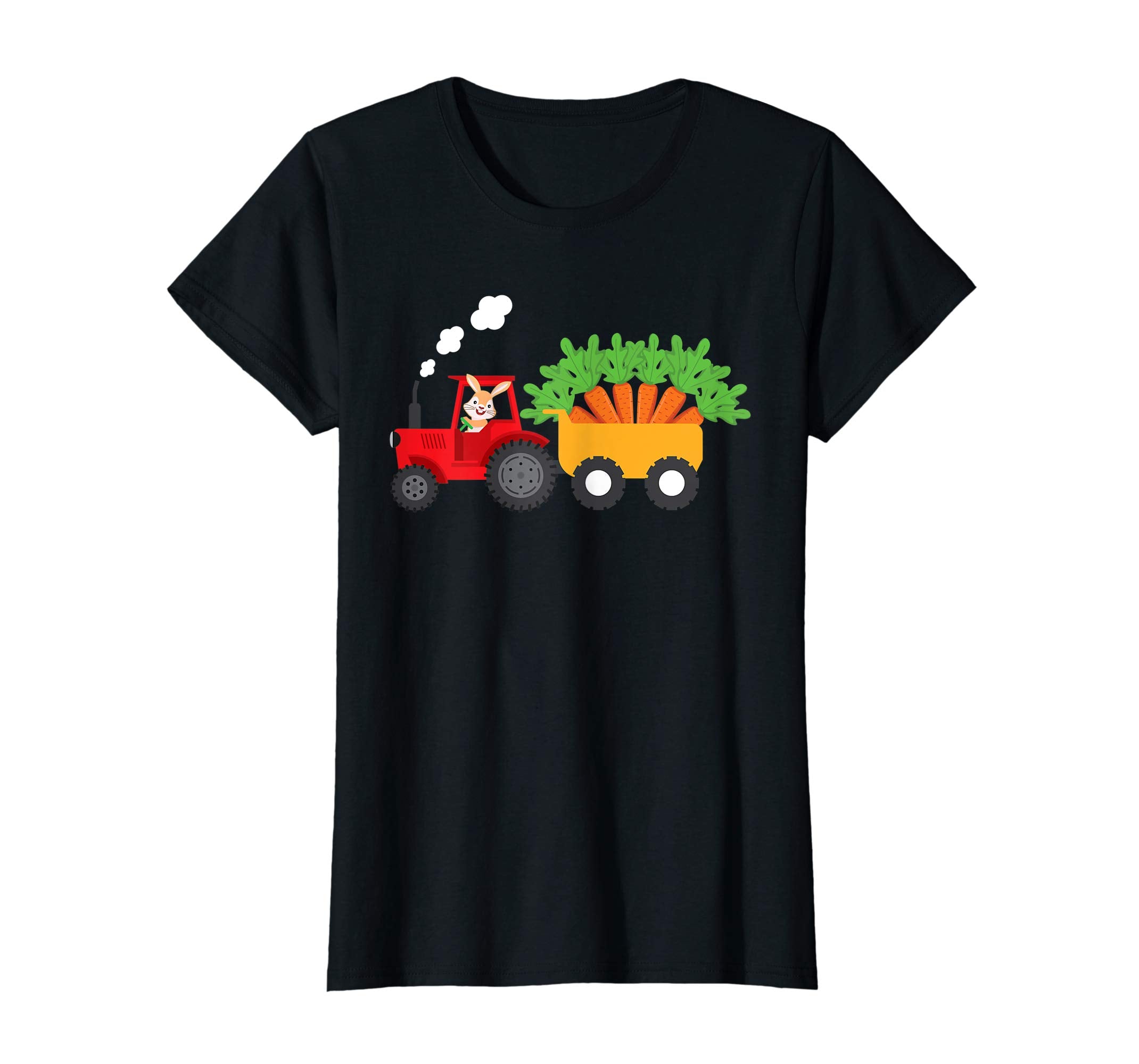 Bunny Tractor Carrying Carrots Easter Day T-Shirt