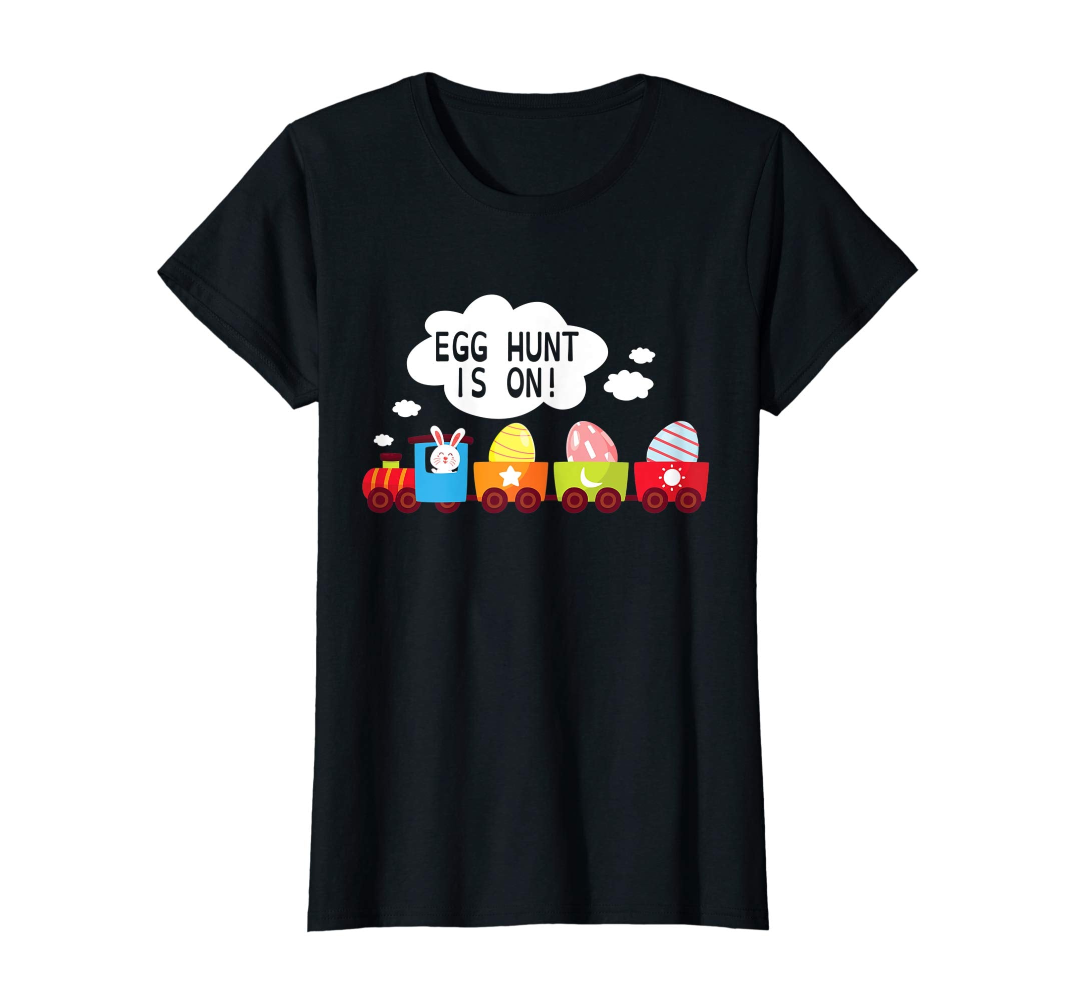 Bunny Driving Train Carry Easter Eggs Shirt Egg Hunt Is On