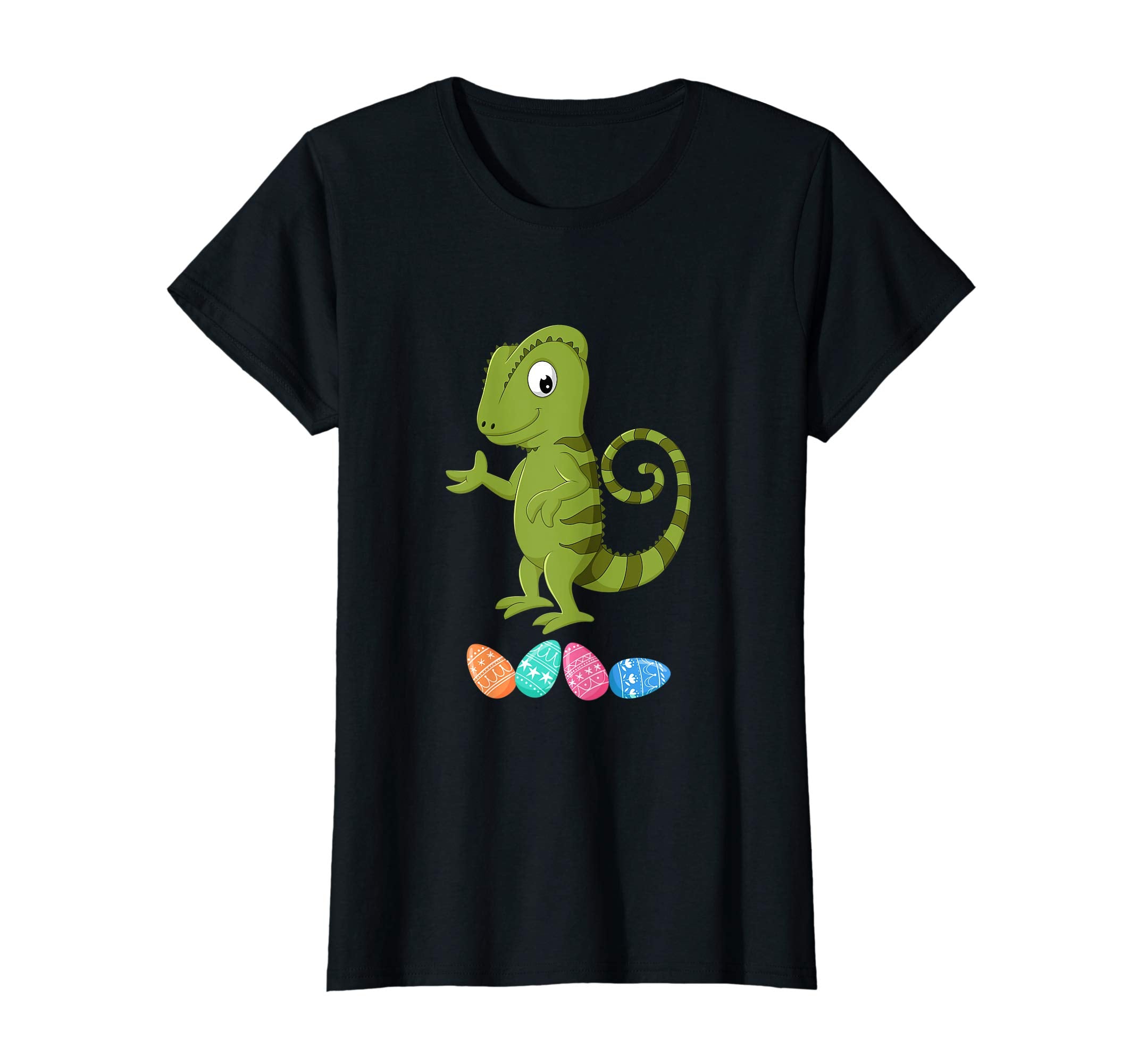 Funny Easter Chameleon With Bunny Ears And Eggs T Shirt