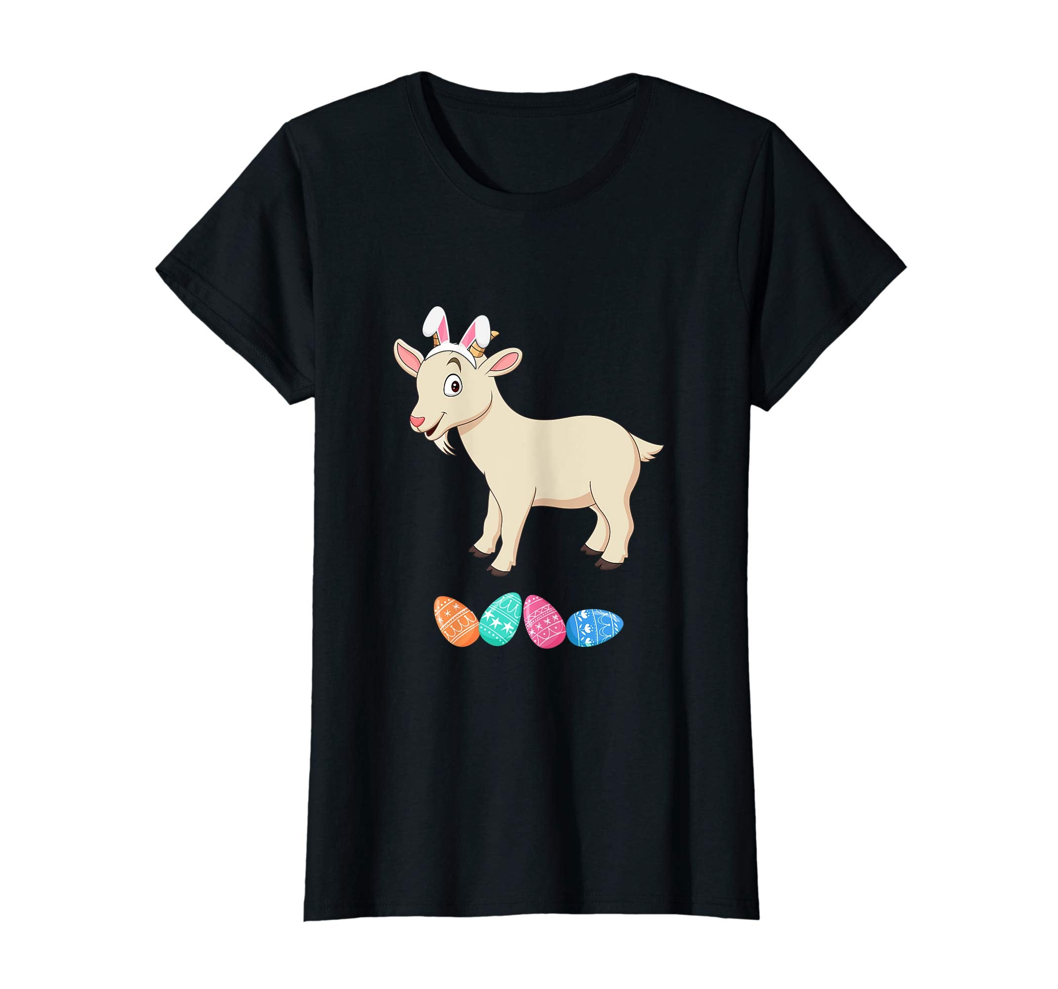 Funny Easter Goat With Bunny Ears And Eggs T Shirt