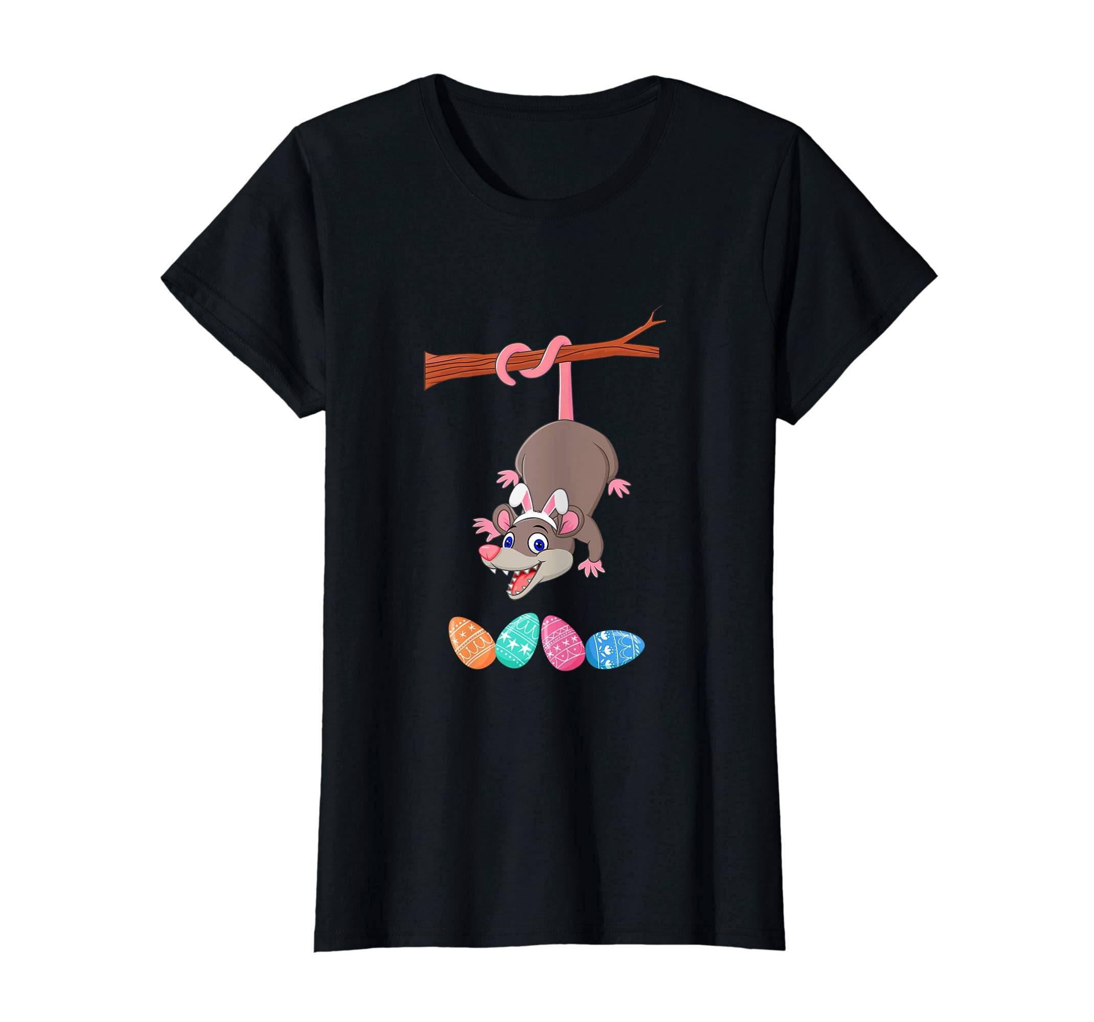 Funny Easter Opossum With Bunny Ears And Eggs T Shirt