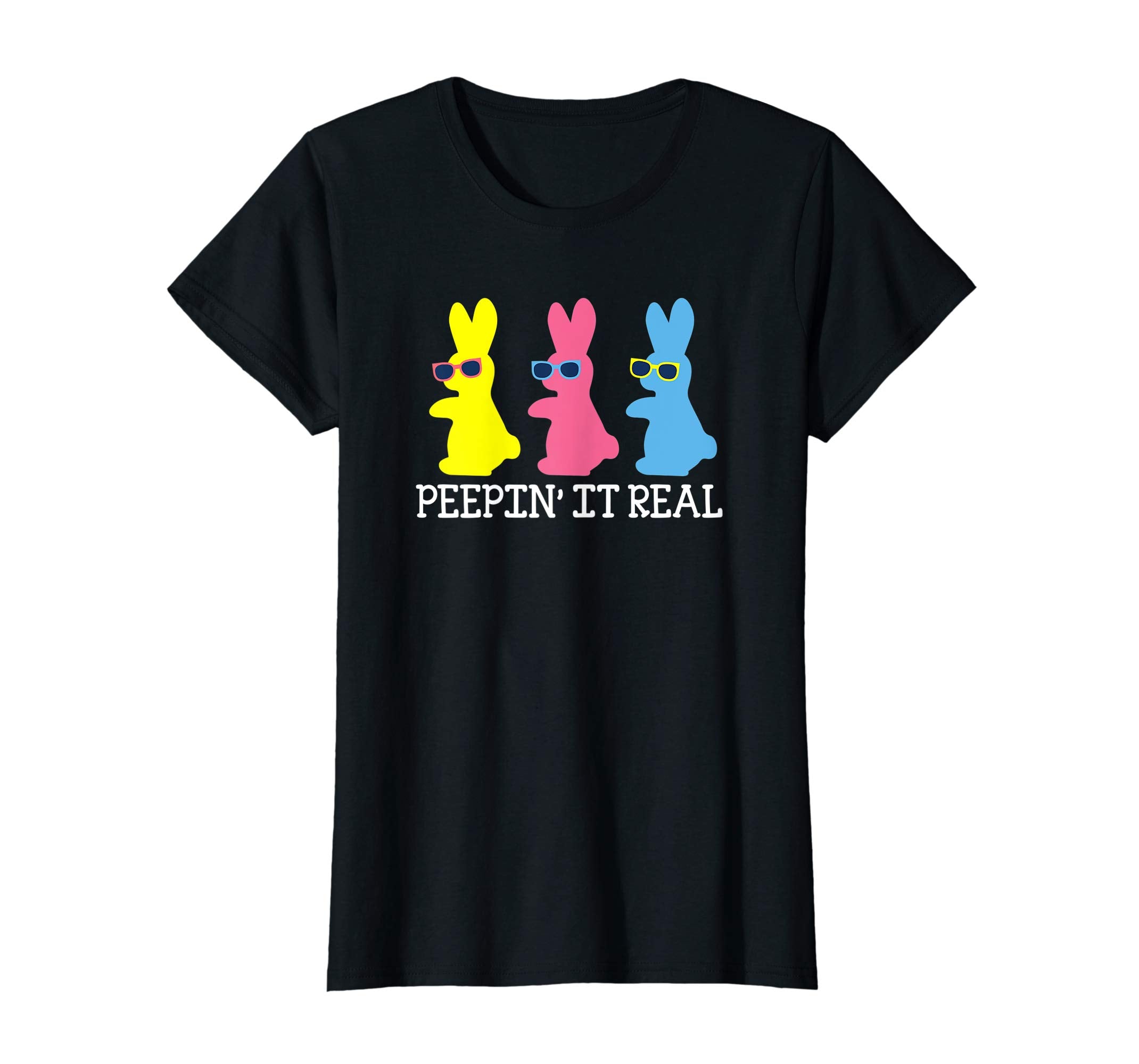 Peepin' It Real Colorful Easter Bunny Cool T Shirt Gift