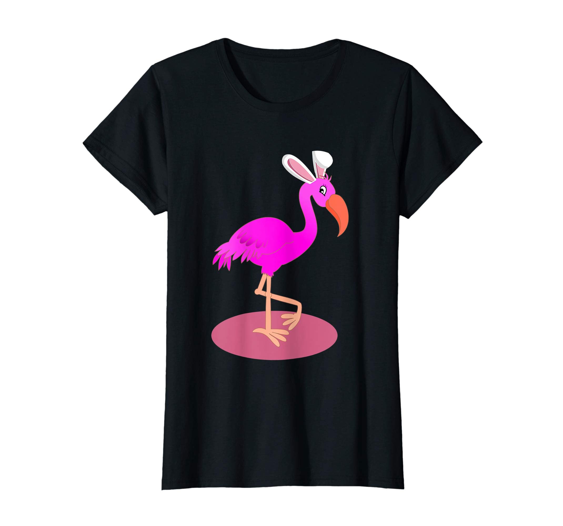 Flamingo With Easter Bunny Ears Cute Pink Bird Lover T-Shirt