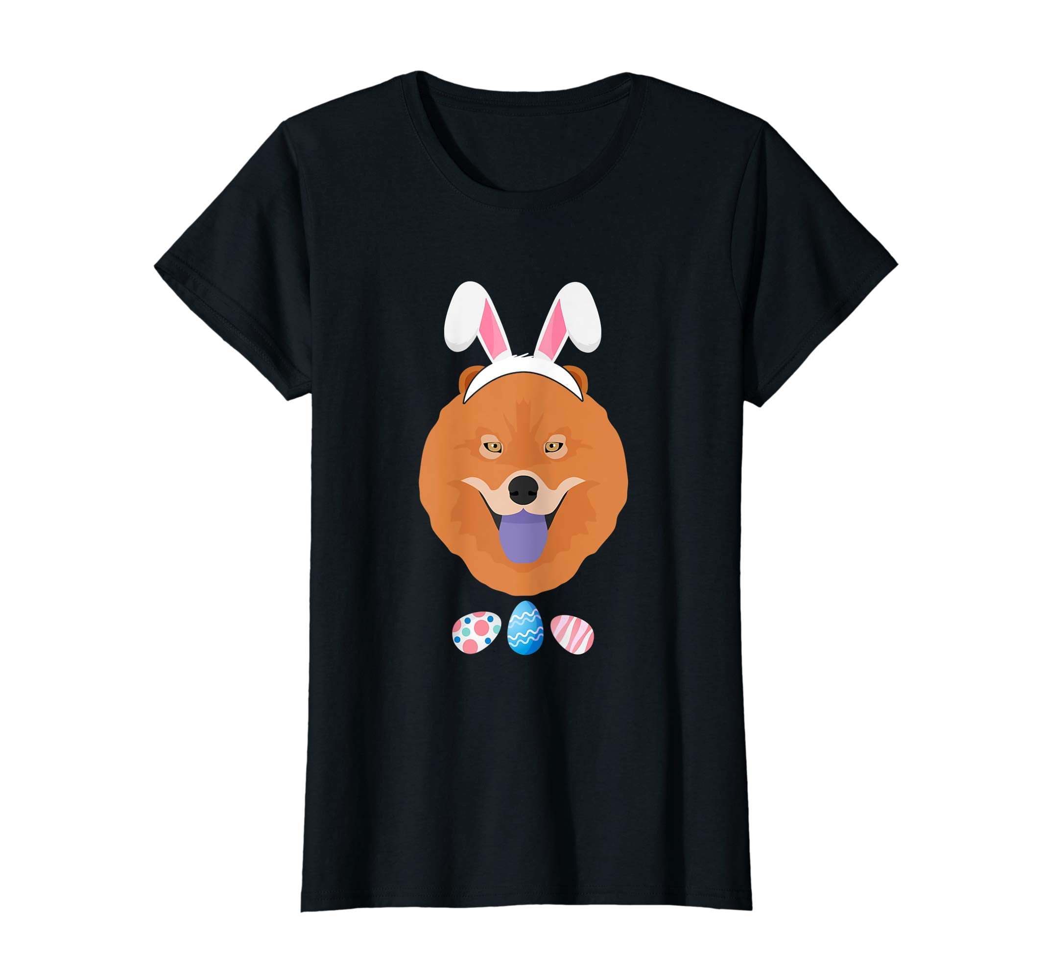Funny Easter Chow Chow With Bunny Ears And Eggs T Shirt
