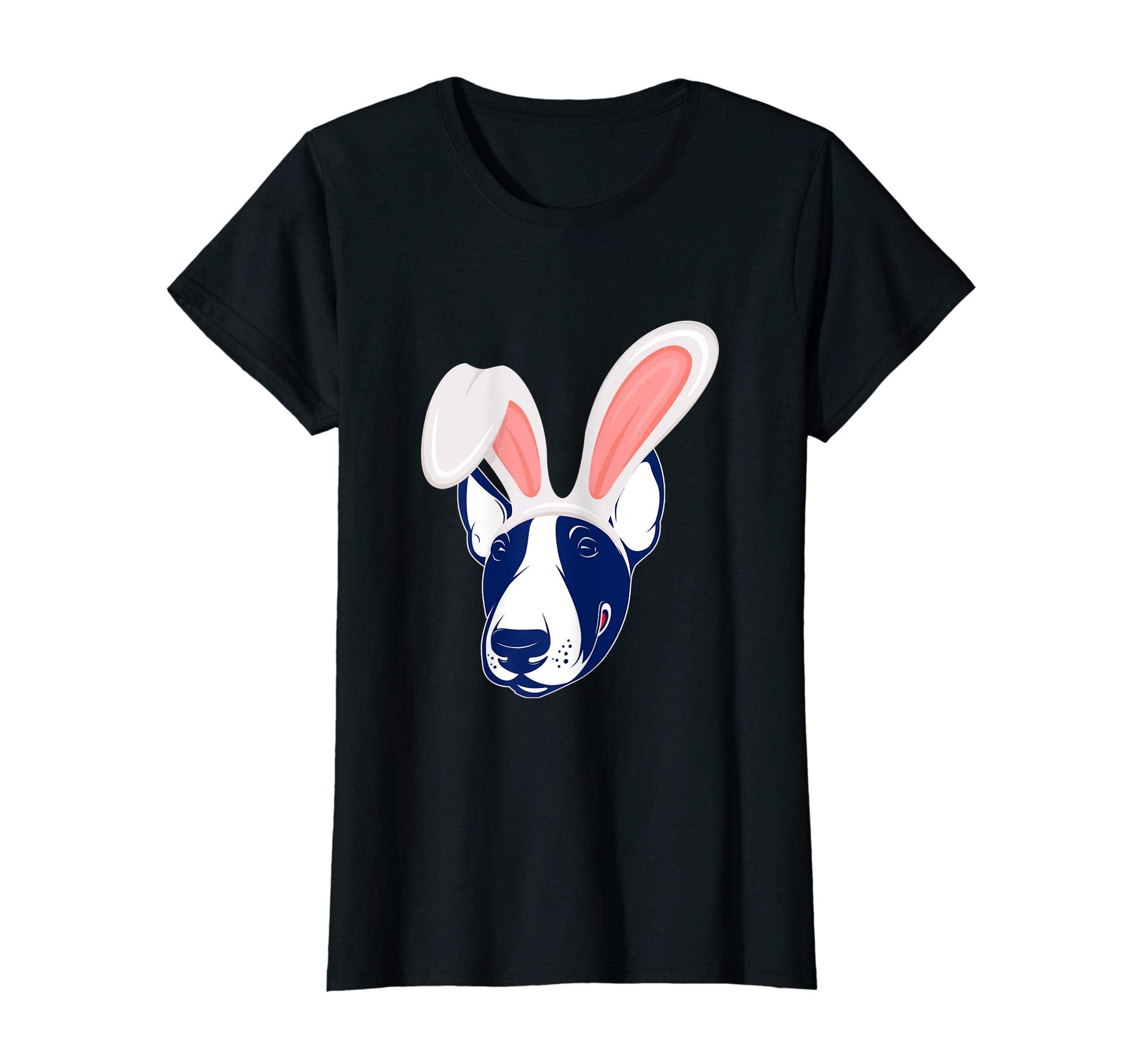 Bull Terrier Dressed As Easter Bunny With Rabbit Ears Shirt