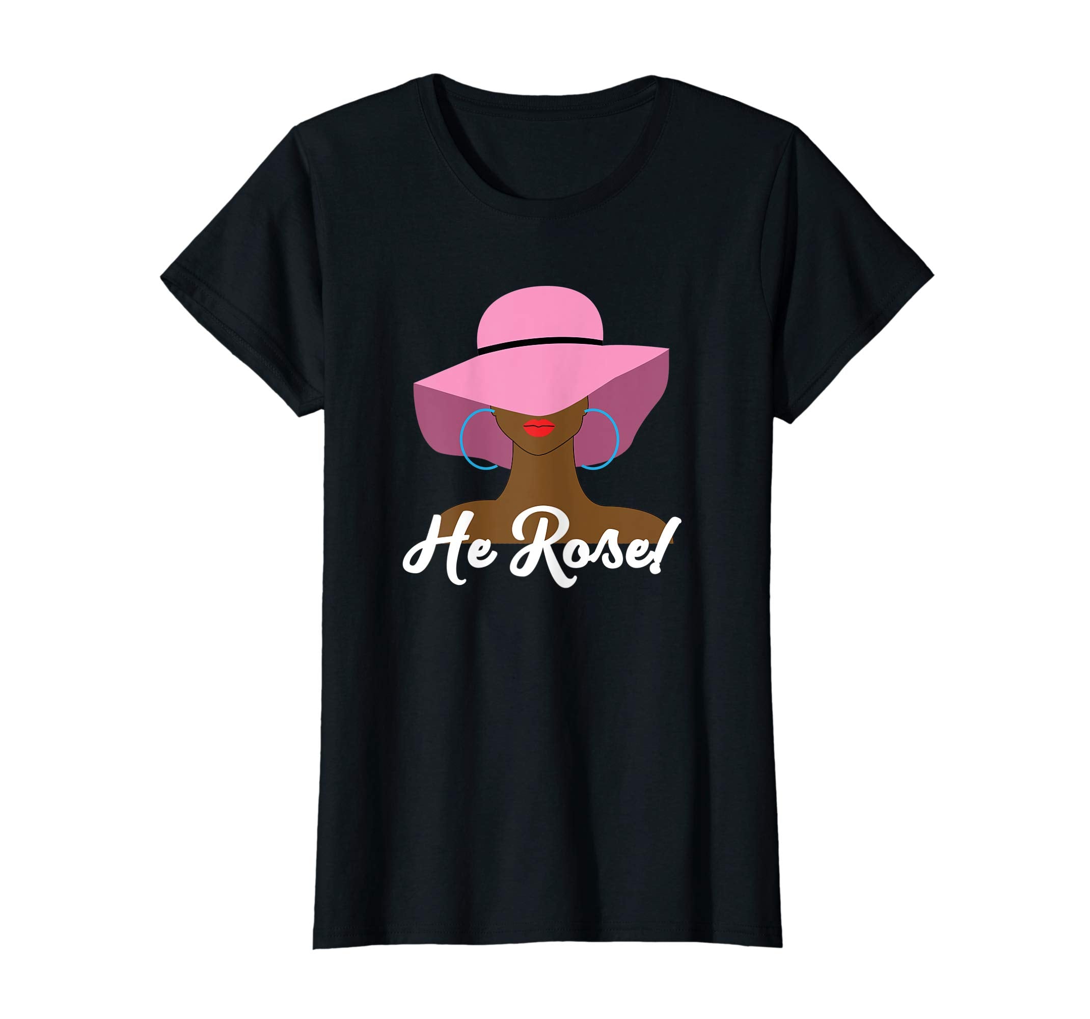 He Rose Easter Bonnet Black Woman Christian T-Shirt