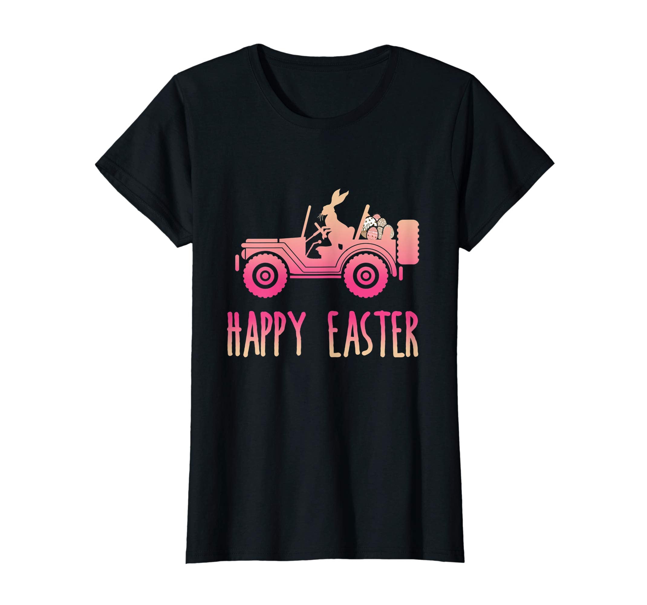 Jeep Happy Easter Bunny with Long Ears Eggs Shirt