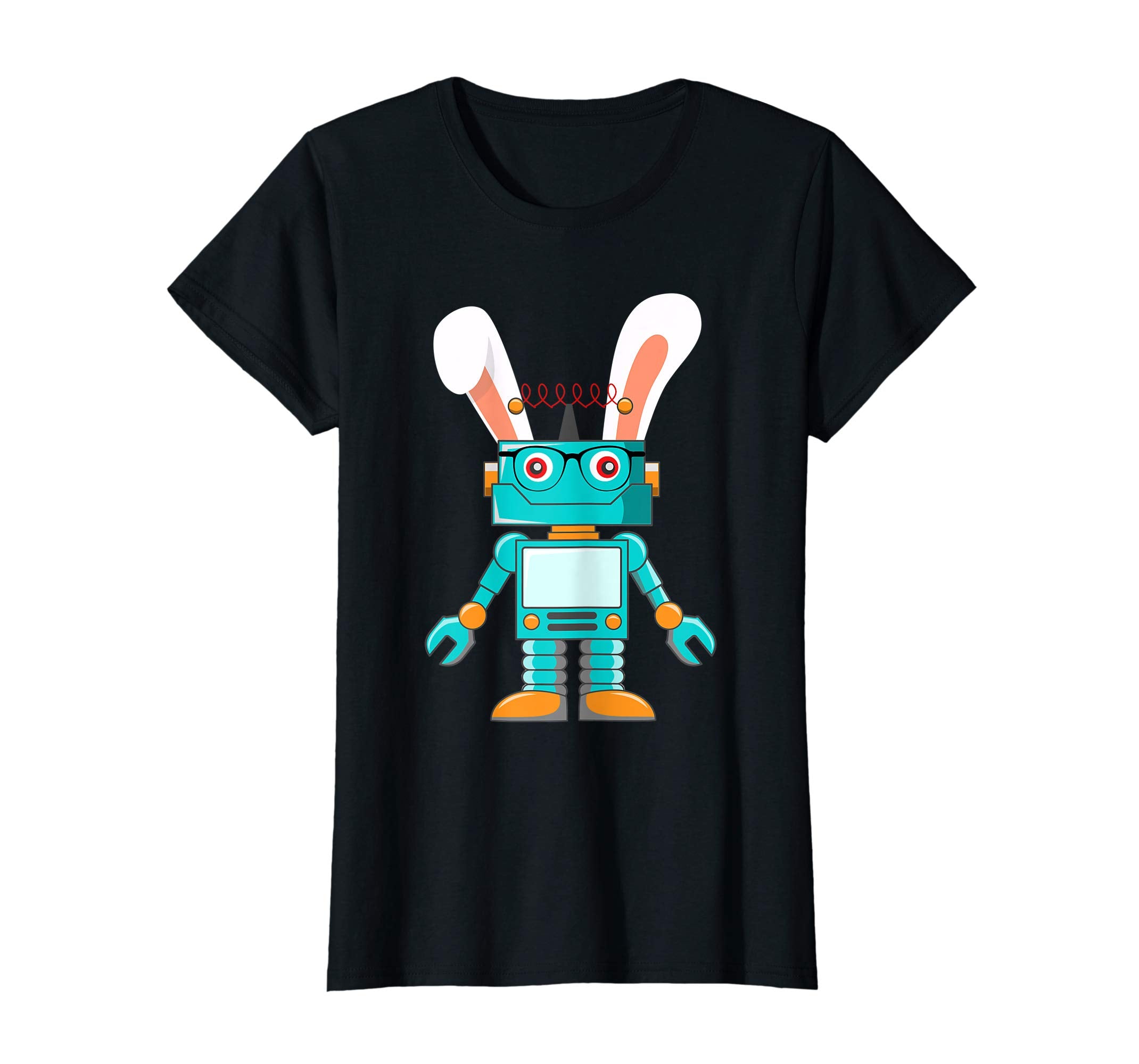 Robot Easter Bunny Funny T-shirt For Women Men Kids