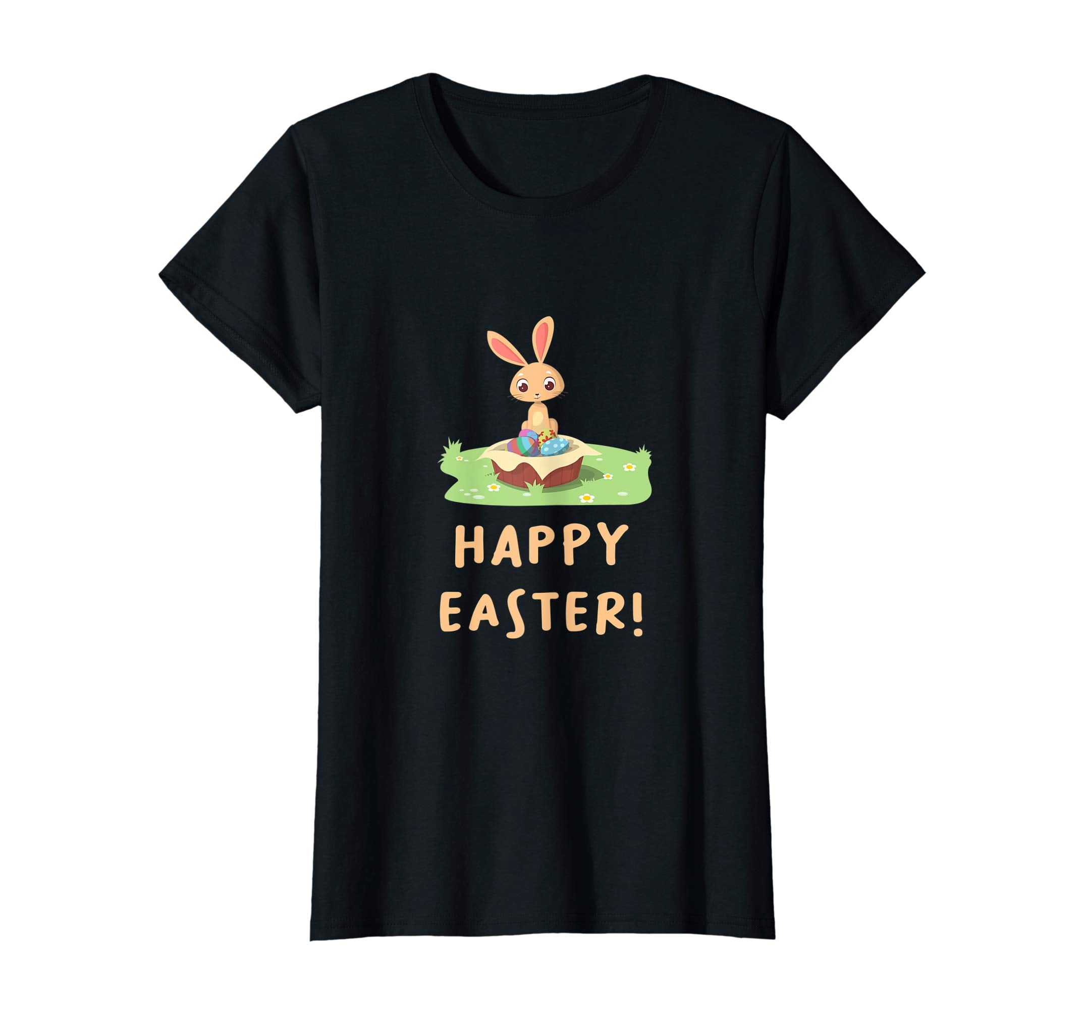 &quot;Happy Easter!&quot; Cute Bunny With Easter Eggs T-Shirt