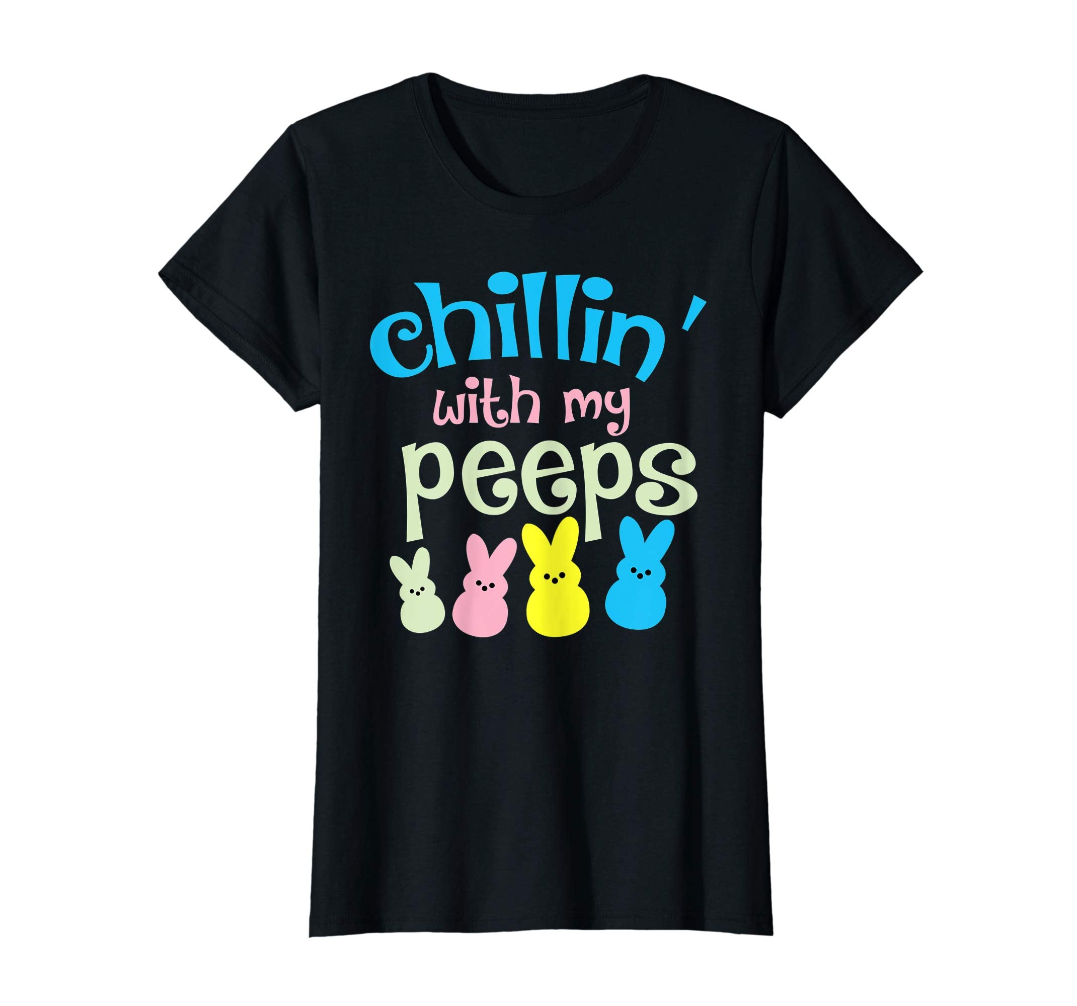 Funny Chillin' With My Peeps Easter Bunny For Kids T-shirt