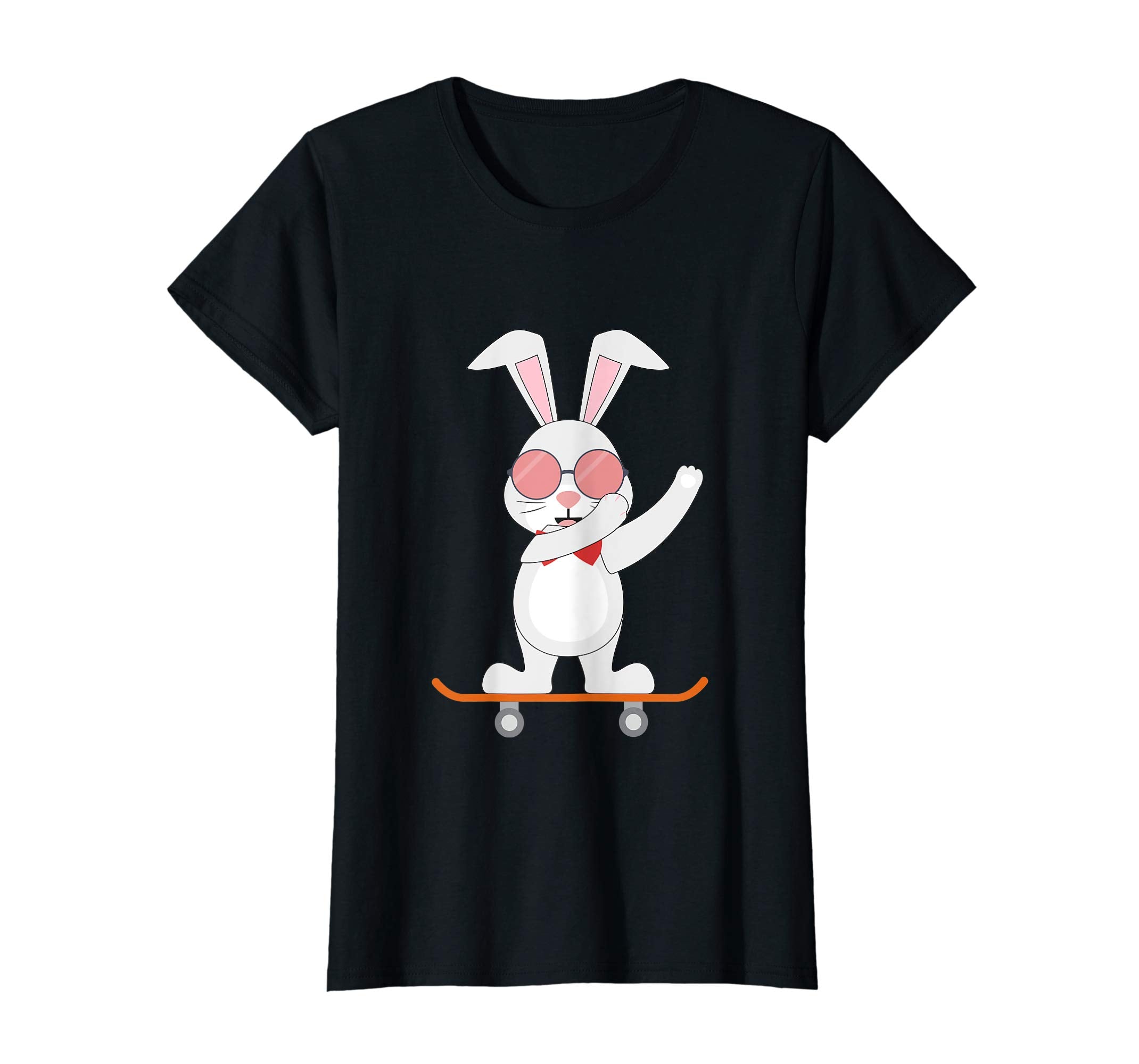 Skateboard Dabbing Easter Bunny Eggs & Basket Tshirt