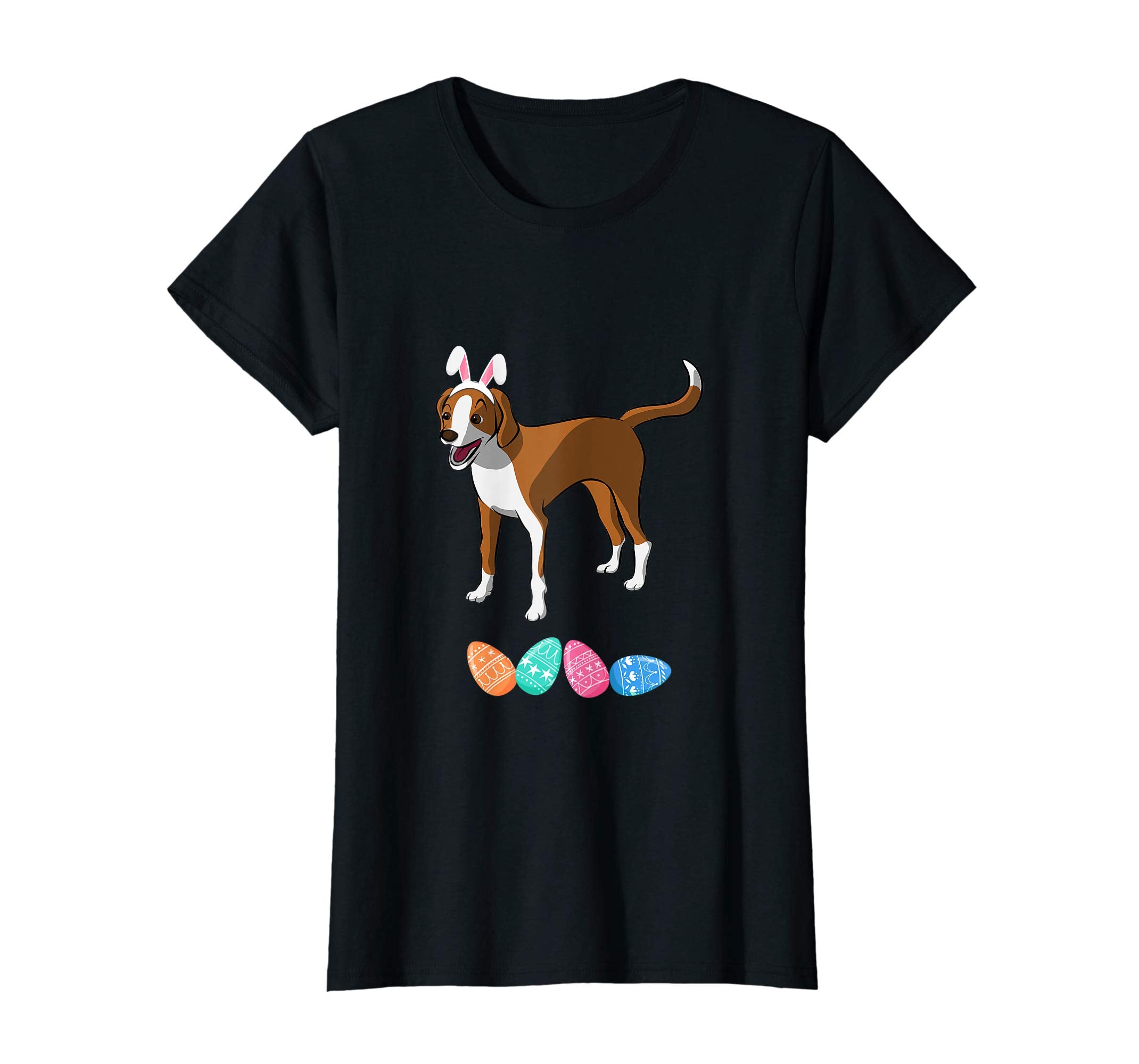 Funny Easter Foxhound With Bunny Ears And Eggs T Shirt