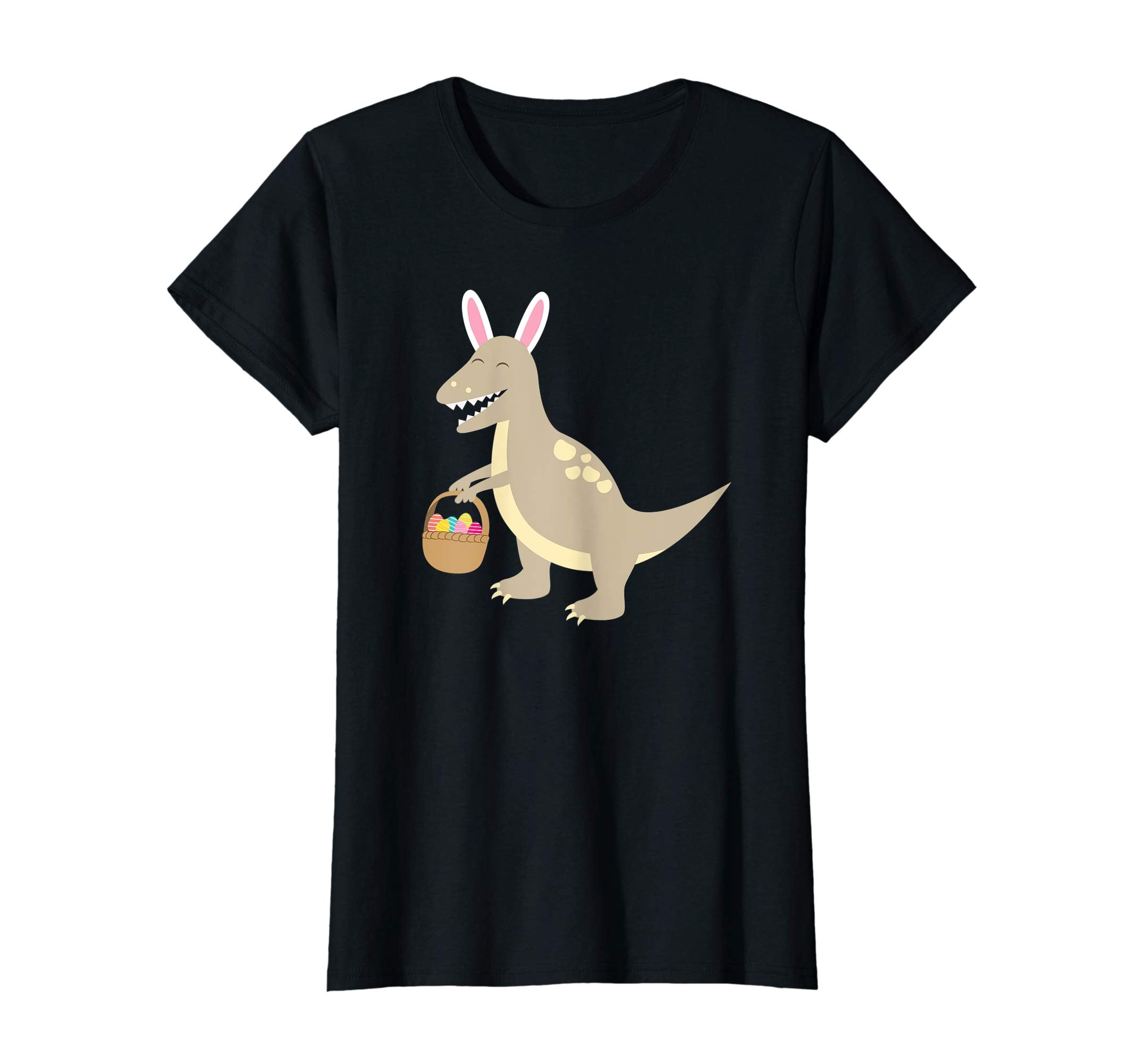 Velociraptor With Bunny Ears T Shirt Basket Of Easter Egg