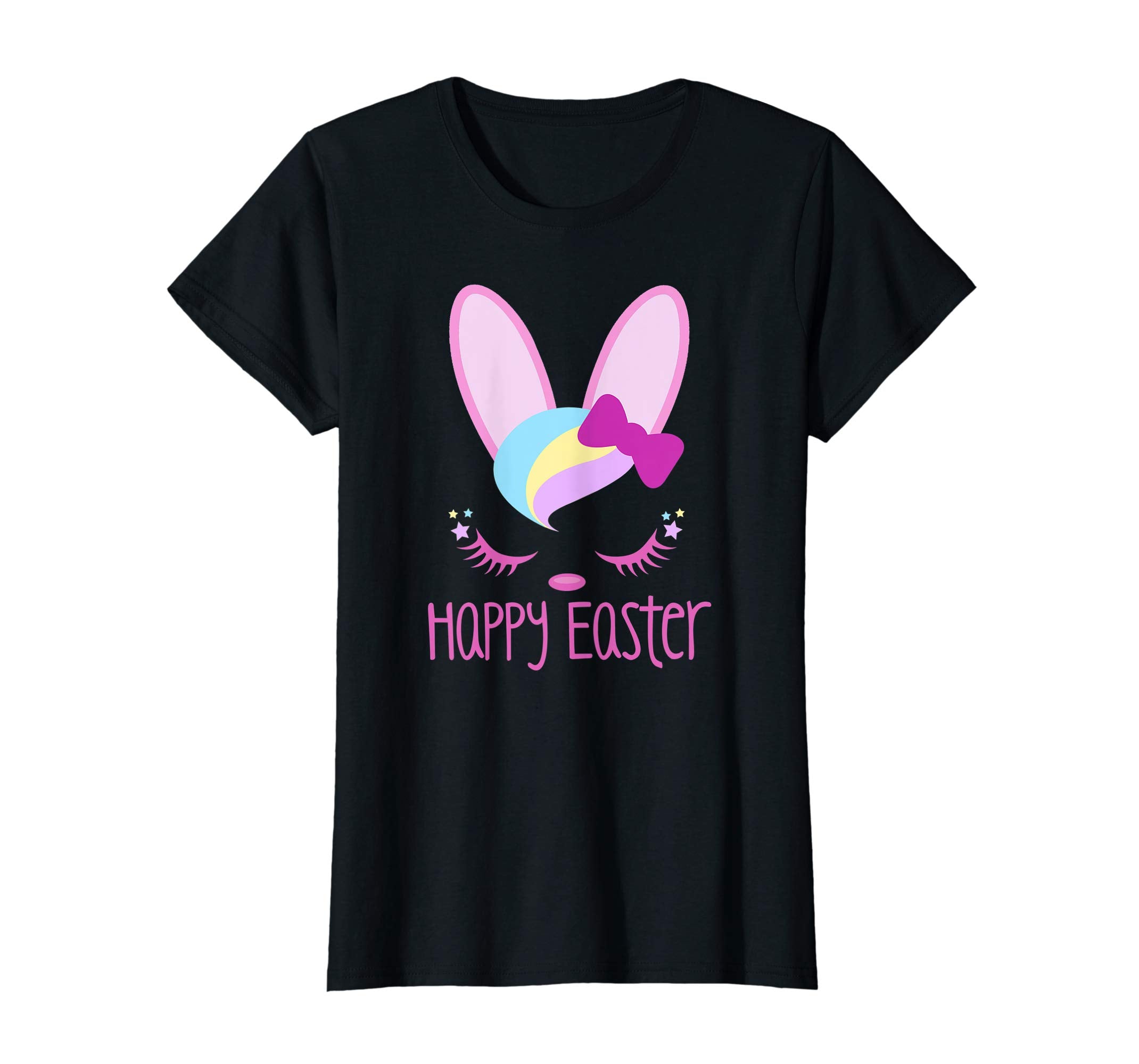 HAPPY EASTER Bunny Face Shirt Girls Kid Toddler Love Bunnies