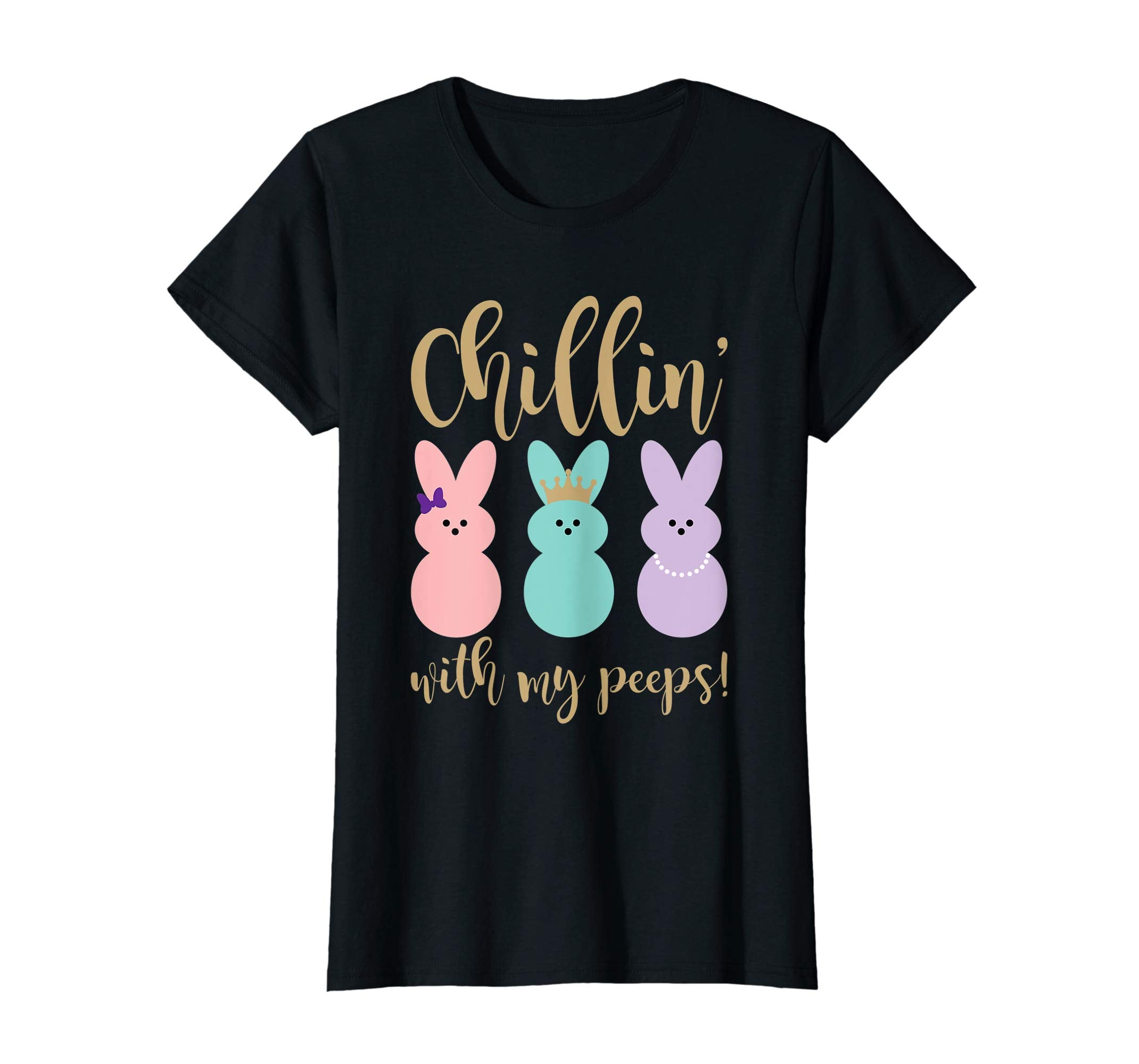 Chillin With My Peeps Funny Ester Gift Shirt Cute Easter Tee