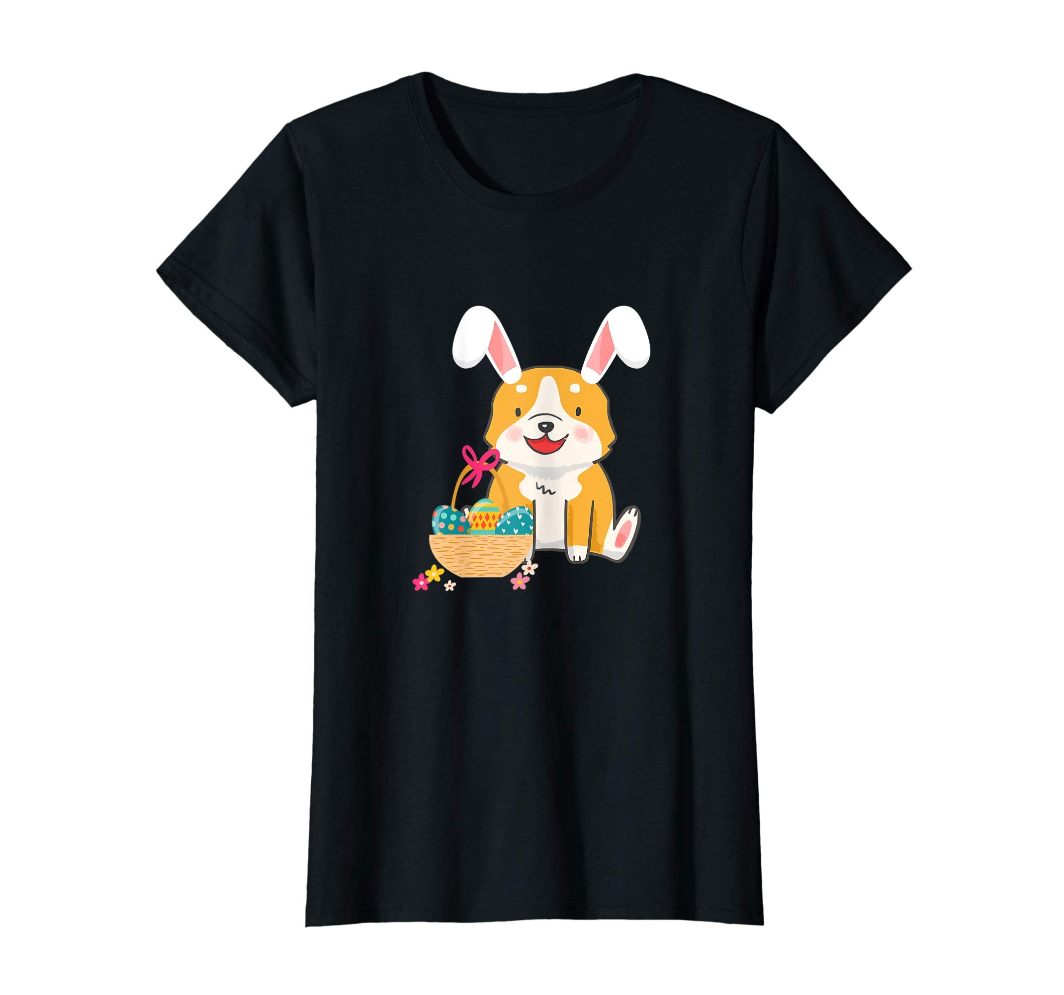 Welsh Corgi Easter Bunny Dog Silhouette T-Shirt