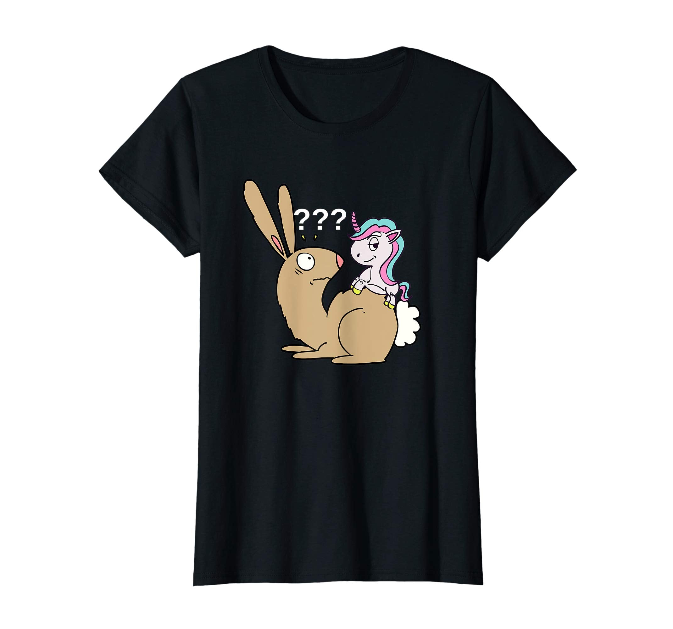Unicorn riding easter bunny tshirt gift