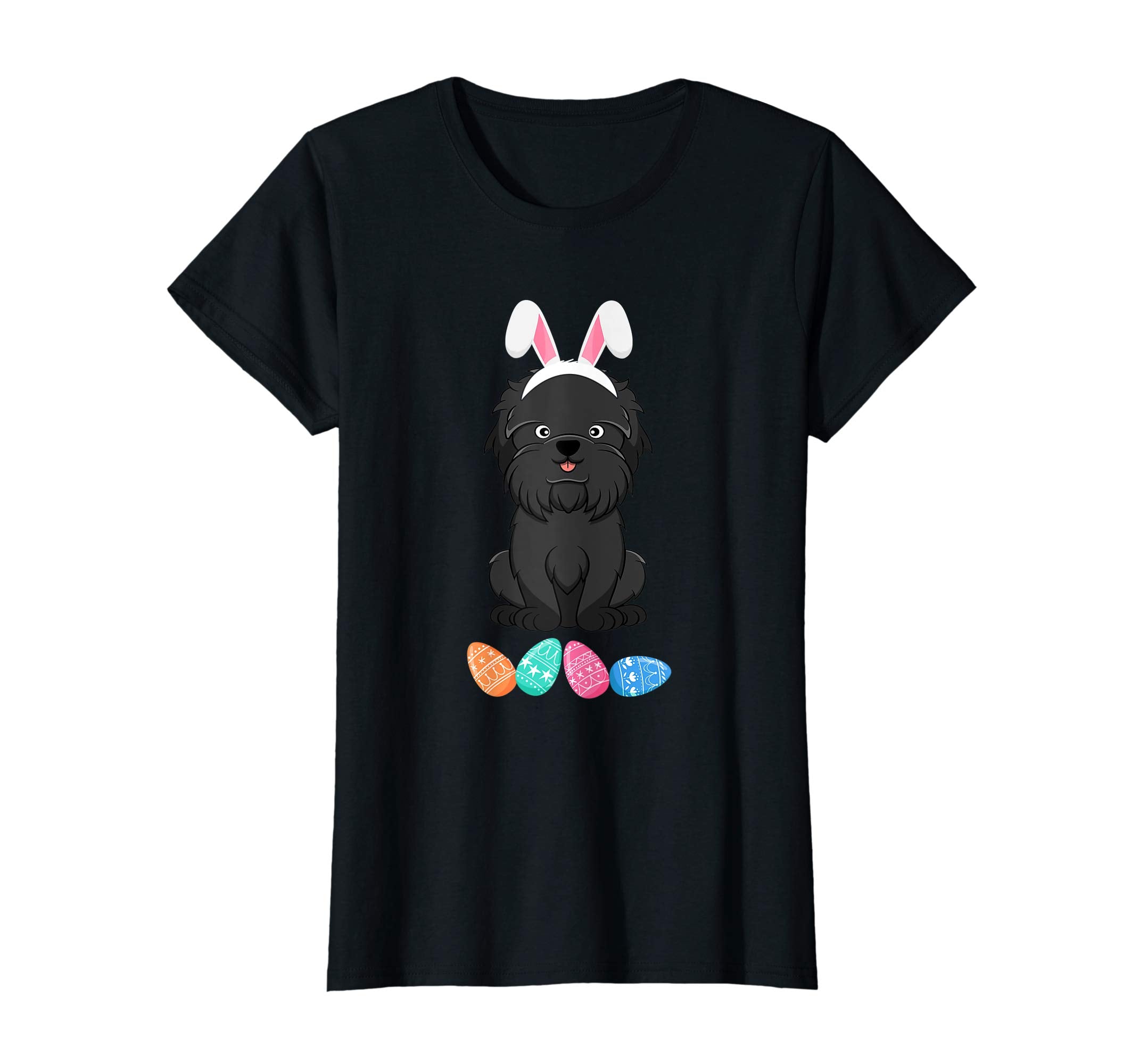 Funny Easter Affenpinscher With Bunny Ears And Eggs T Shirt