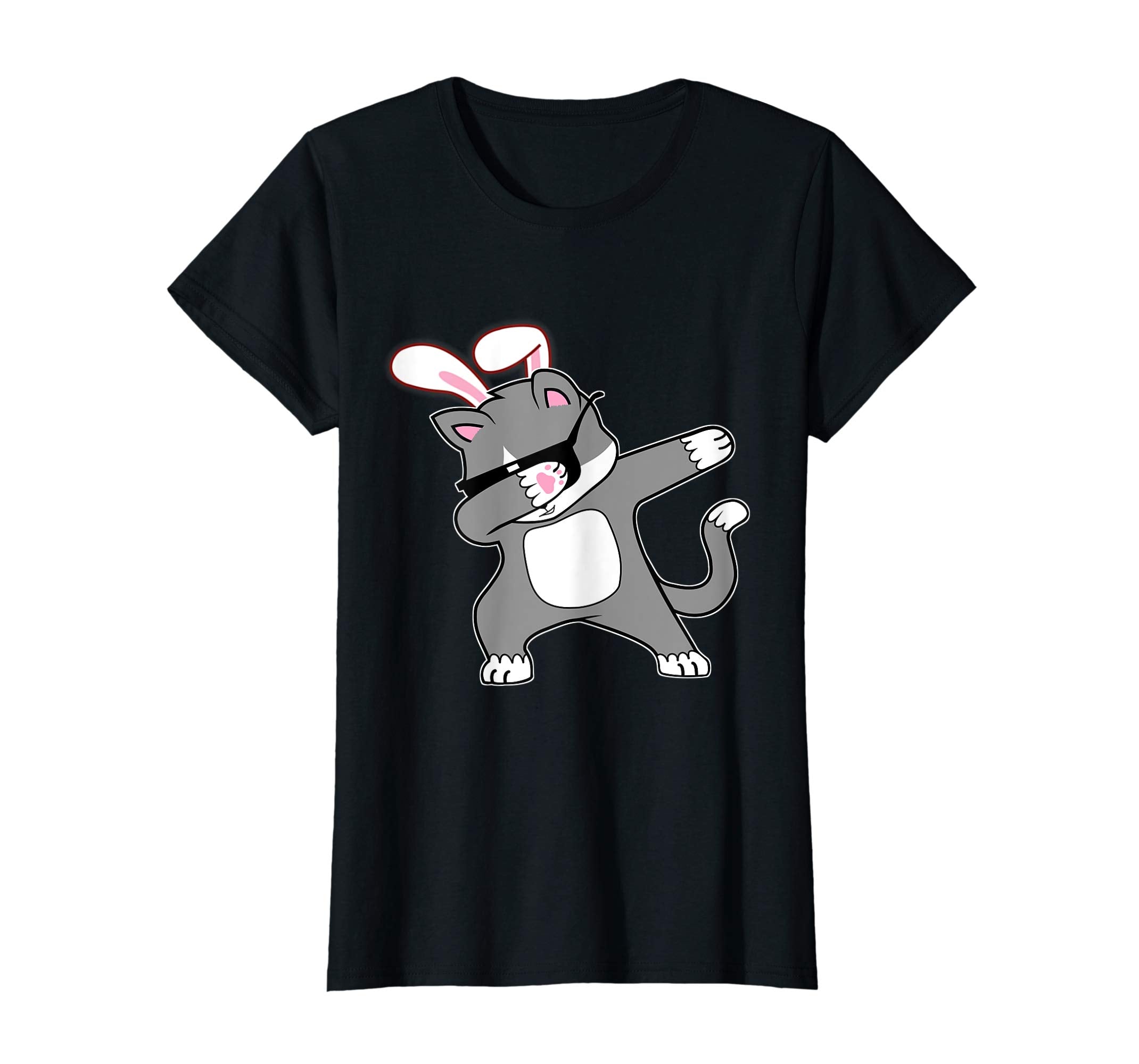 Easter Bunny Dabbing Cat Tshirt Rabbit Ears Animal Gift